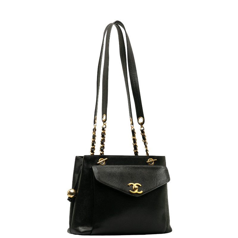 Chanel Cocomark ingle Flap Chain  Bag Black Caviar S  Chanel