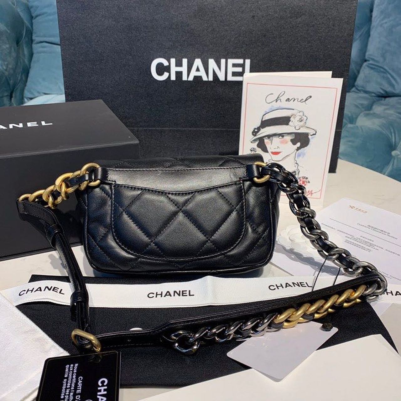 CHL 19 Waist Bag Black For Women Bags 7.8in/20cm AS1163