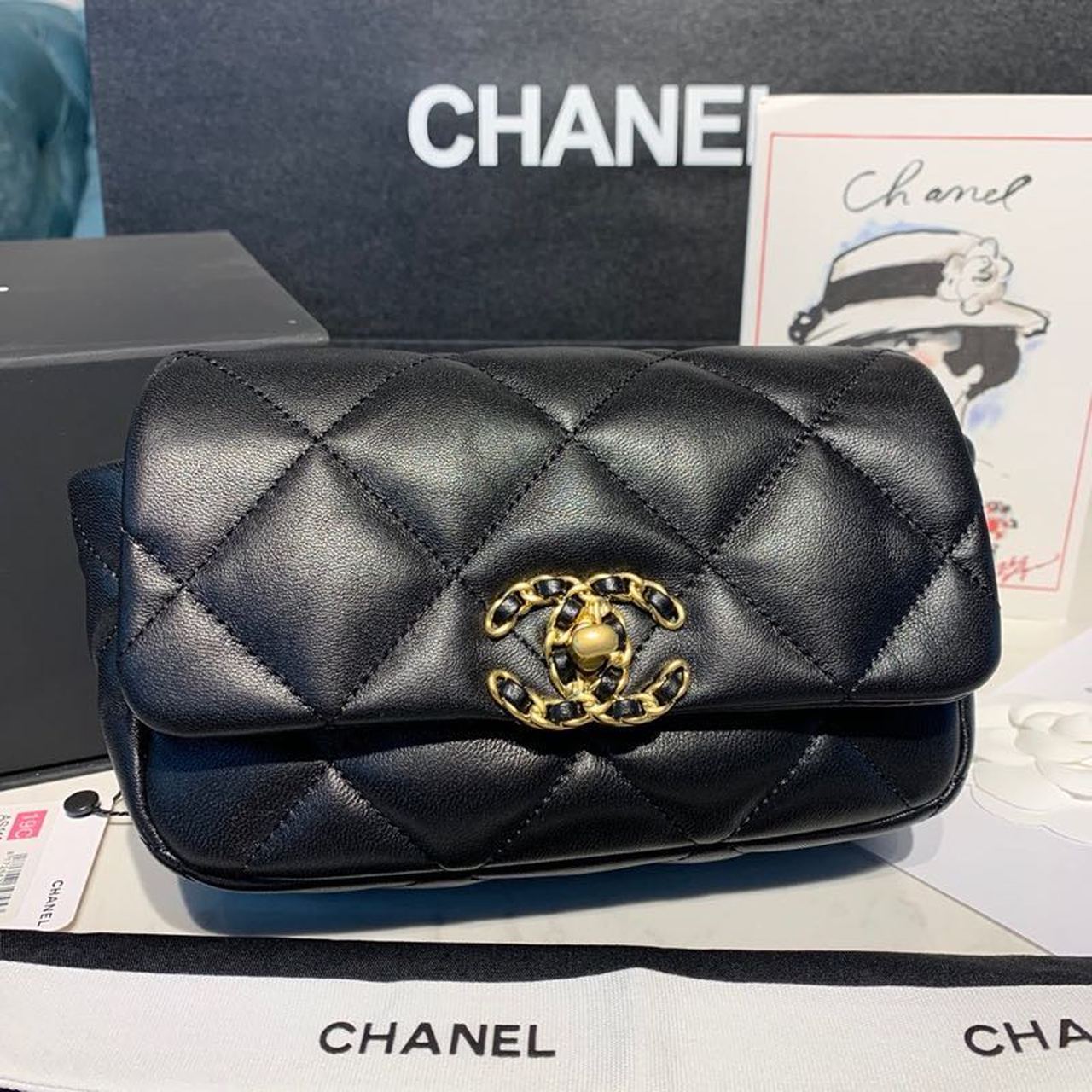 CHL 19 Waist Bag Black For Women Bags 7.8in/20cm AS1163