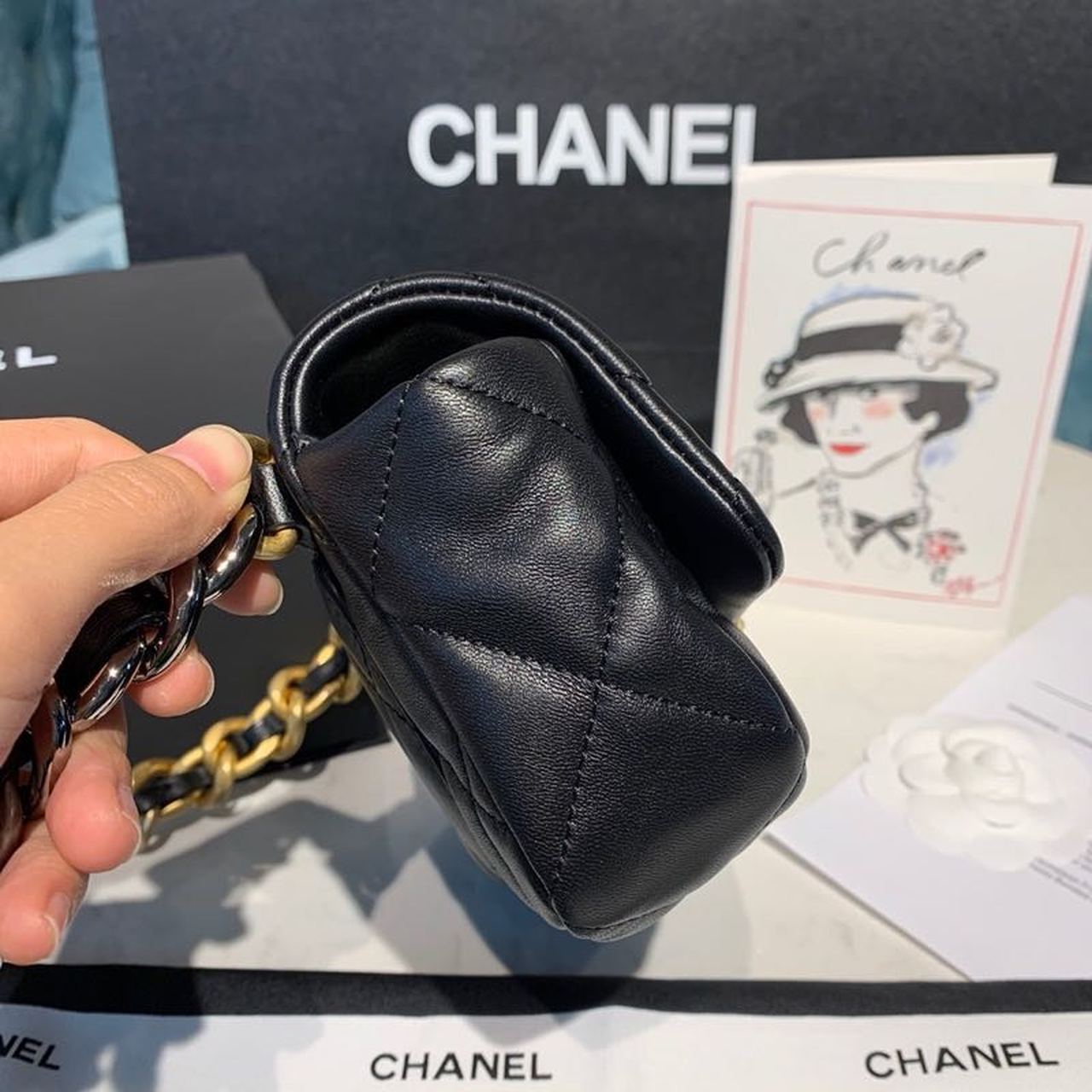 CHL 19 Waist Bag Black For Women Bags 7.8in/20cm AS1163