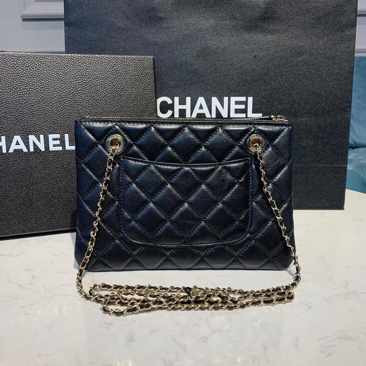 CHLSmall Double Case Bag With Strap Black For Women Bags, Shoulder And Crossbody Bags 9in/23cm AP1074