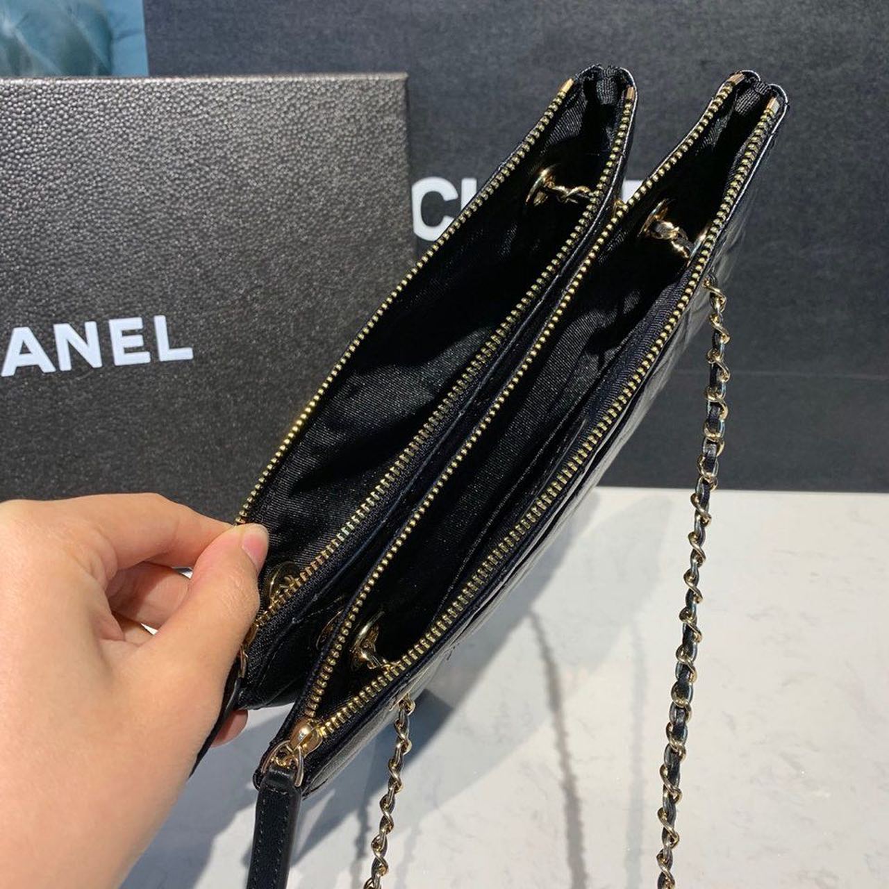 CHLSmall Double Case Bag With Strap Black For Women Bags, Shoulder And Crossbody Bags 9in/23cm AP1074