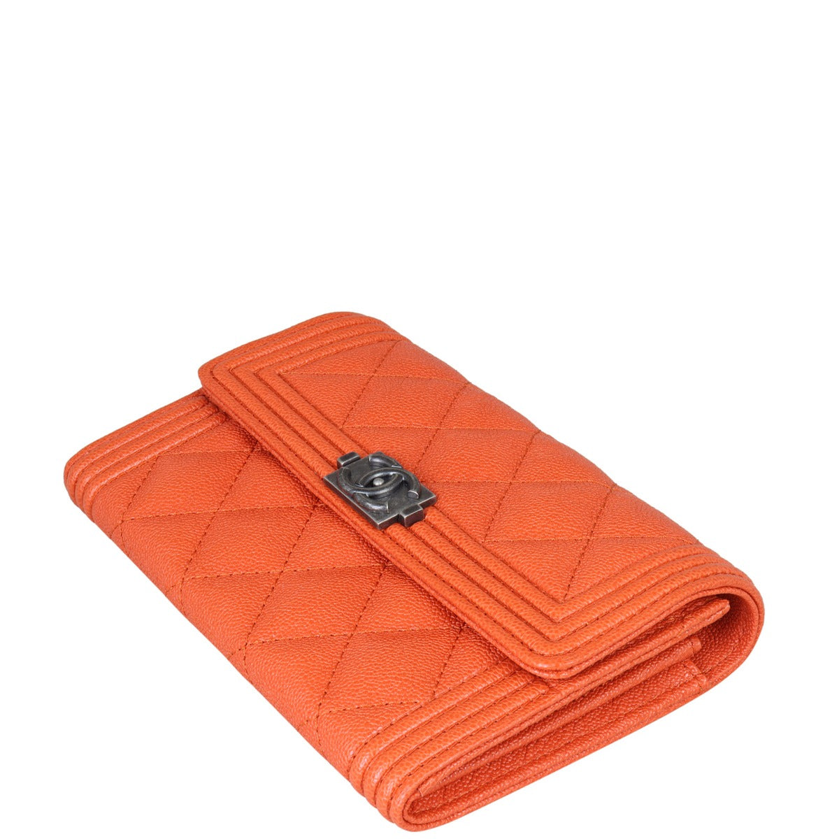 Chanel Boy Compact Wallet | Burnt Orange