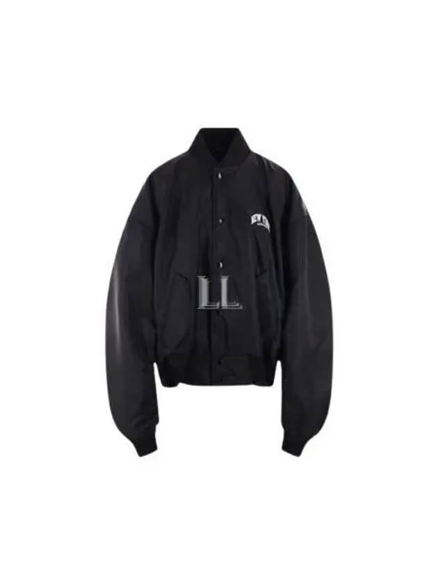 Luxury Balenciaga Trending 2025 New York Embroidery Bomber Jacket Black