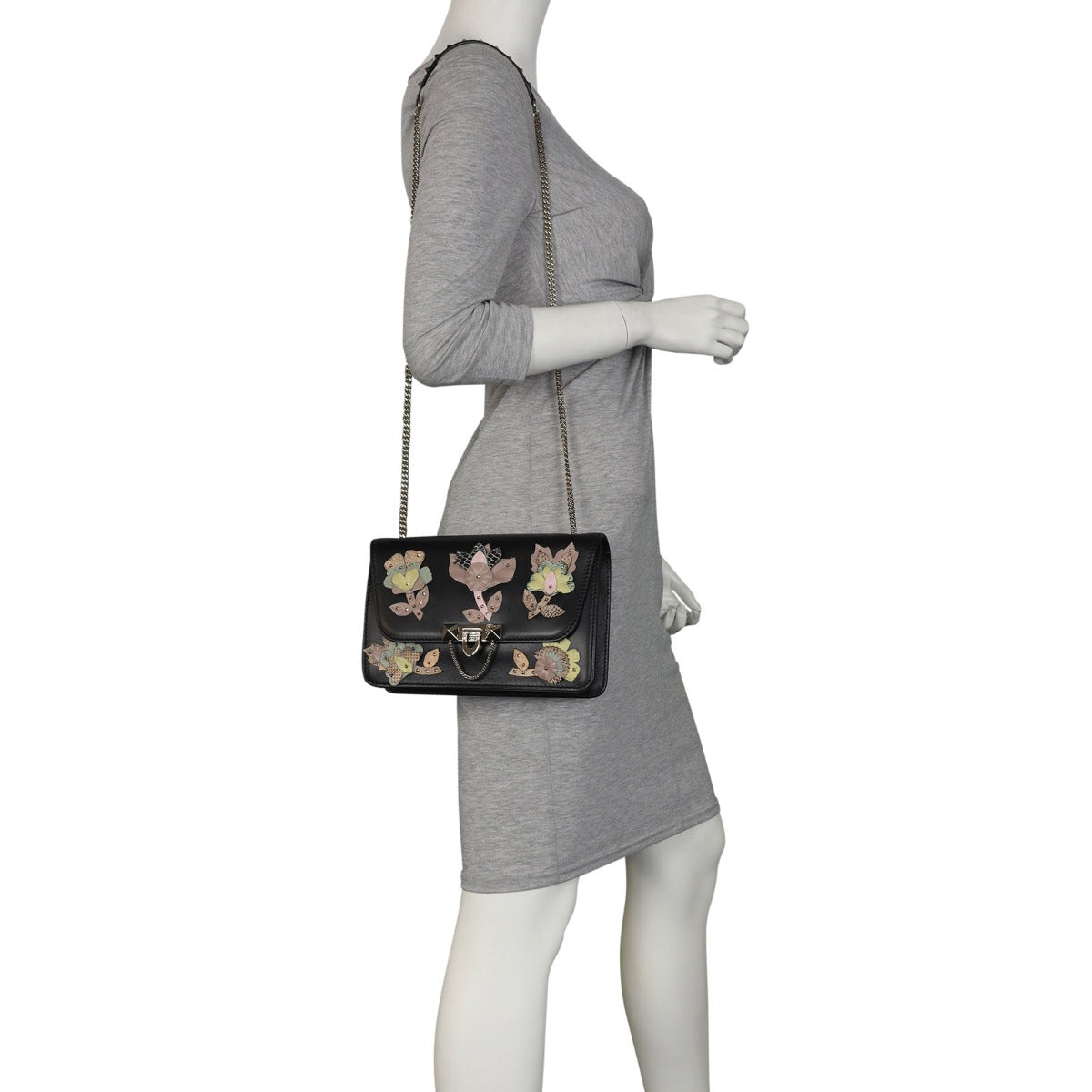 Valentino Floral Cutout Rockstud Shoulder Bag