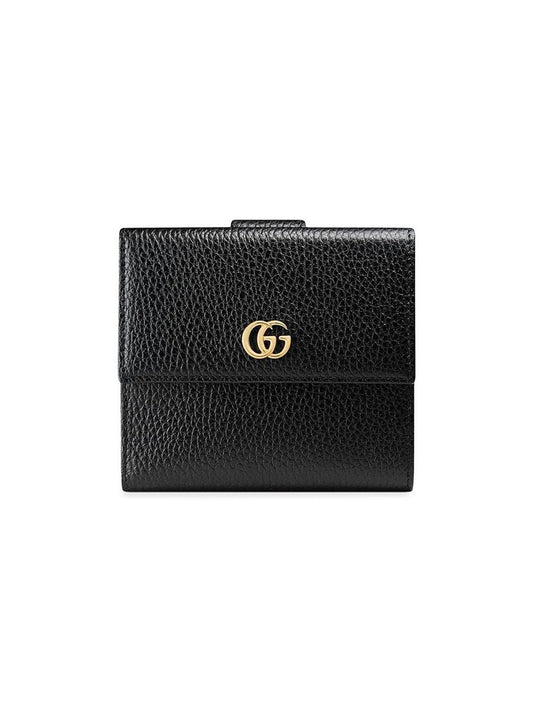 Gucci - Leather french flap wallet - women - Leather - One Size - Black