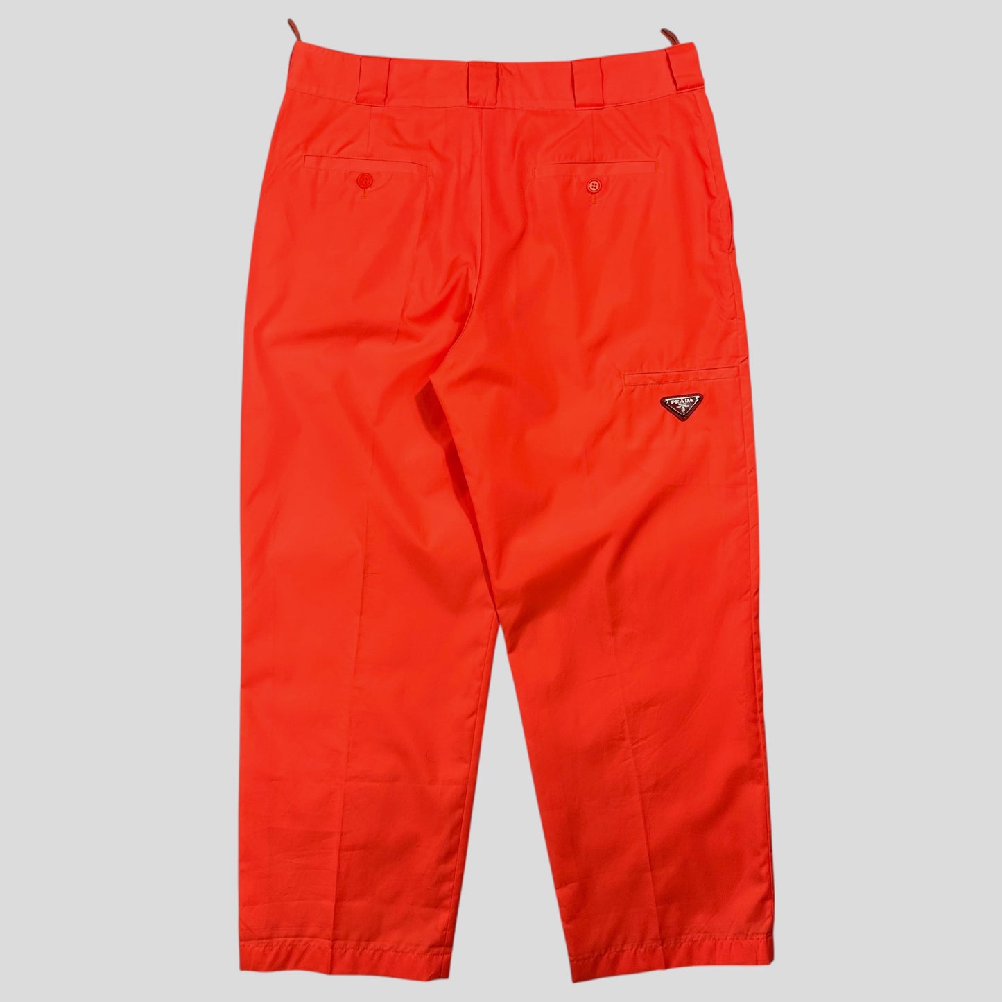 Prada Milano 2018 Orange Nylon Gabardine Triangle Logo Tro rs - S/M