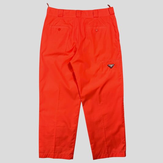 Prada Milano 2018 Orange Nylon Gabardine Triangle Logo Tro rs - S/M