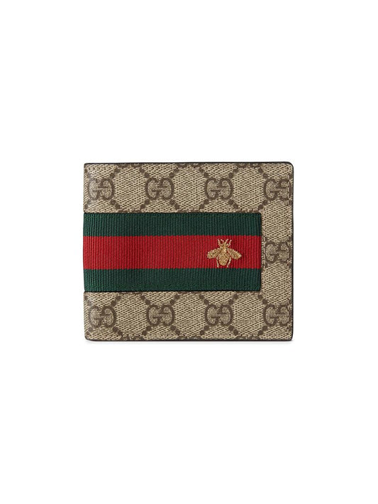 Gucci - Web GG Supreme wallet - men - Leather/Canvas - One Size - NEUTRALS