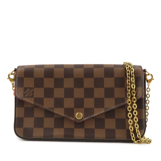 Louis Vuitton Damier Pochette Felicie Shoulder Bag Brown N40492  d