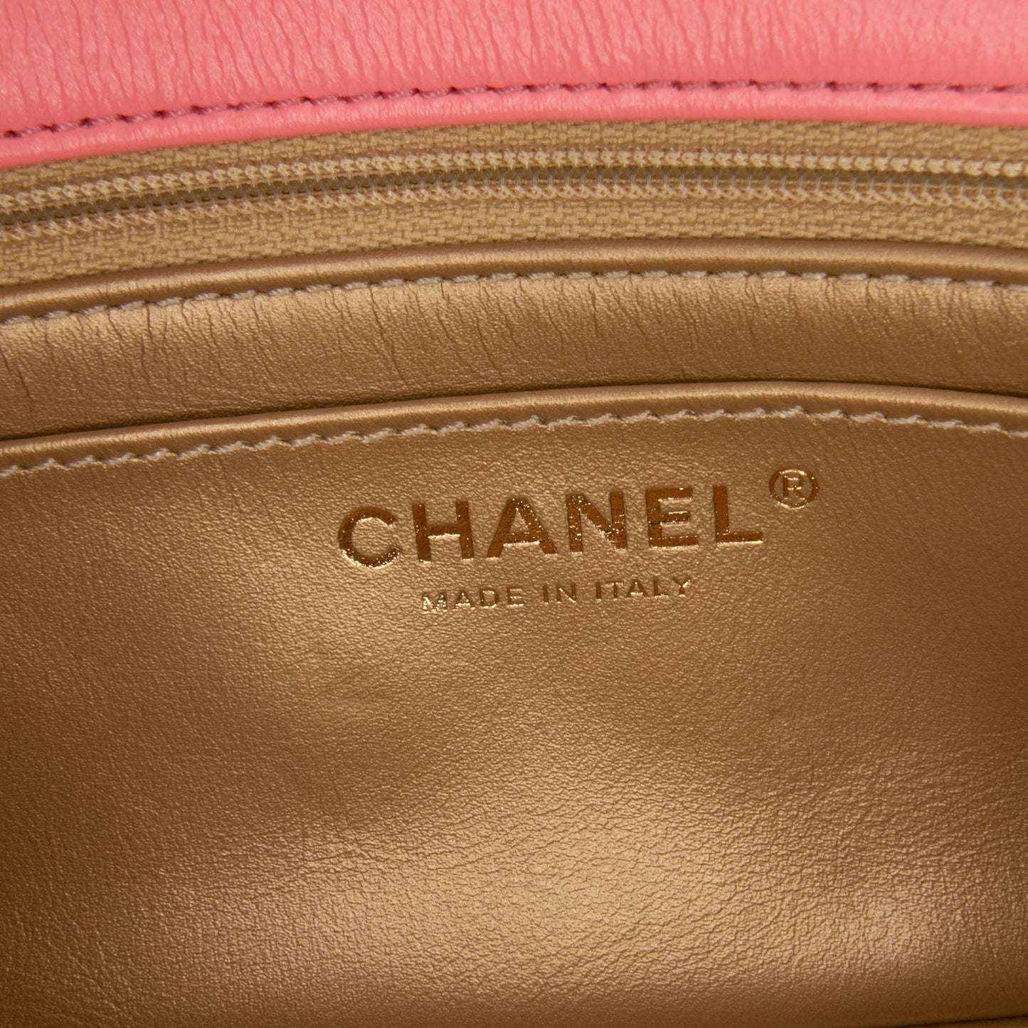 Pink Chanel Mini Rectangular Classic Lambskin Pearl Crush Single Flap Crossbody Bag