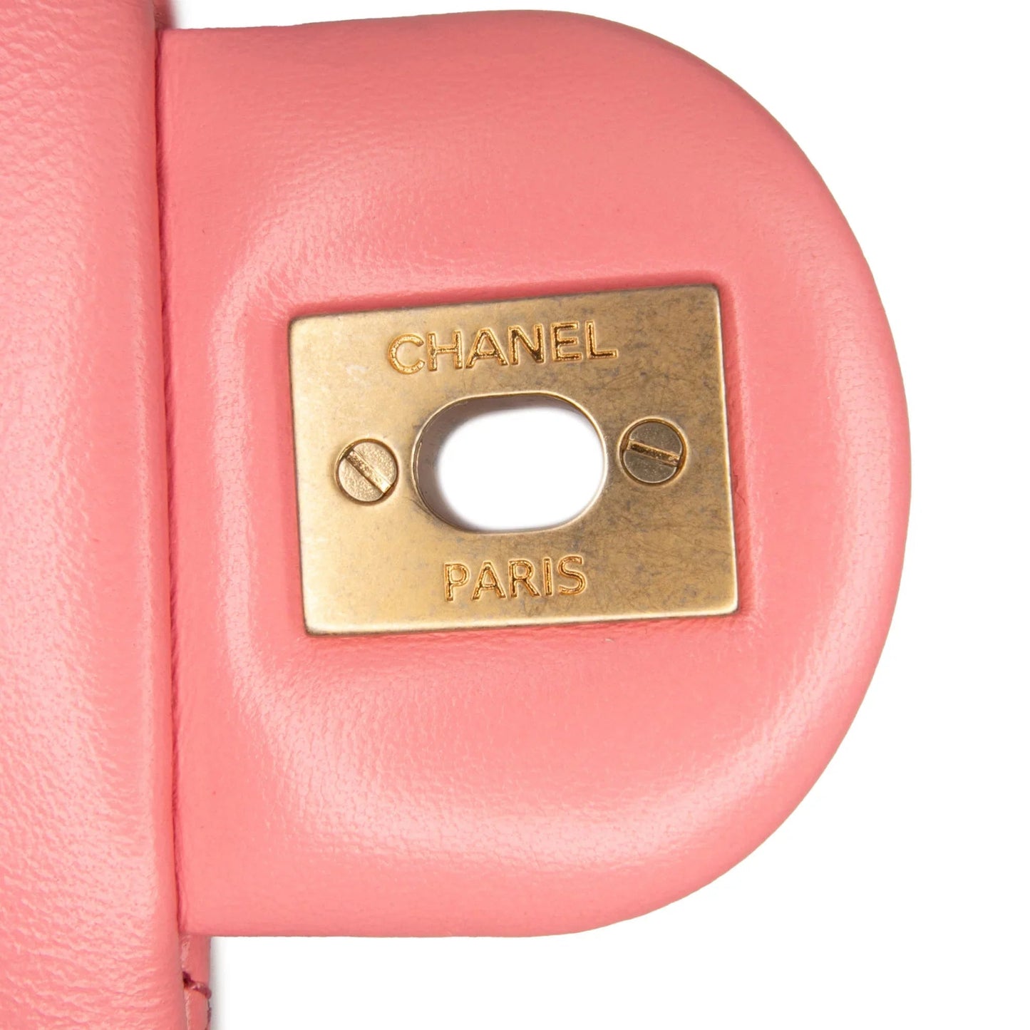 Pink Chanel Mini Rectangular Classic Lambskin Pearl Crush Single Flap Crossbody Bag