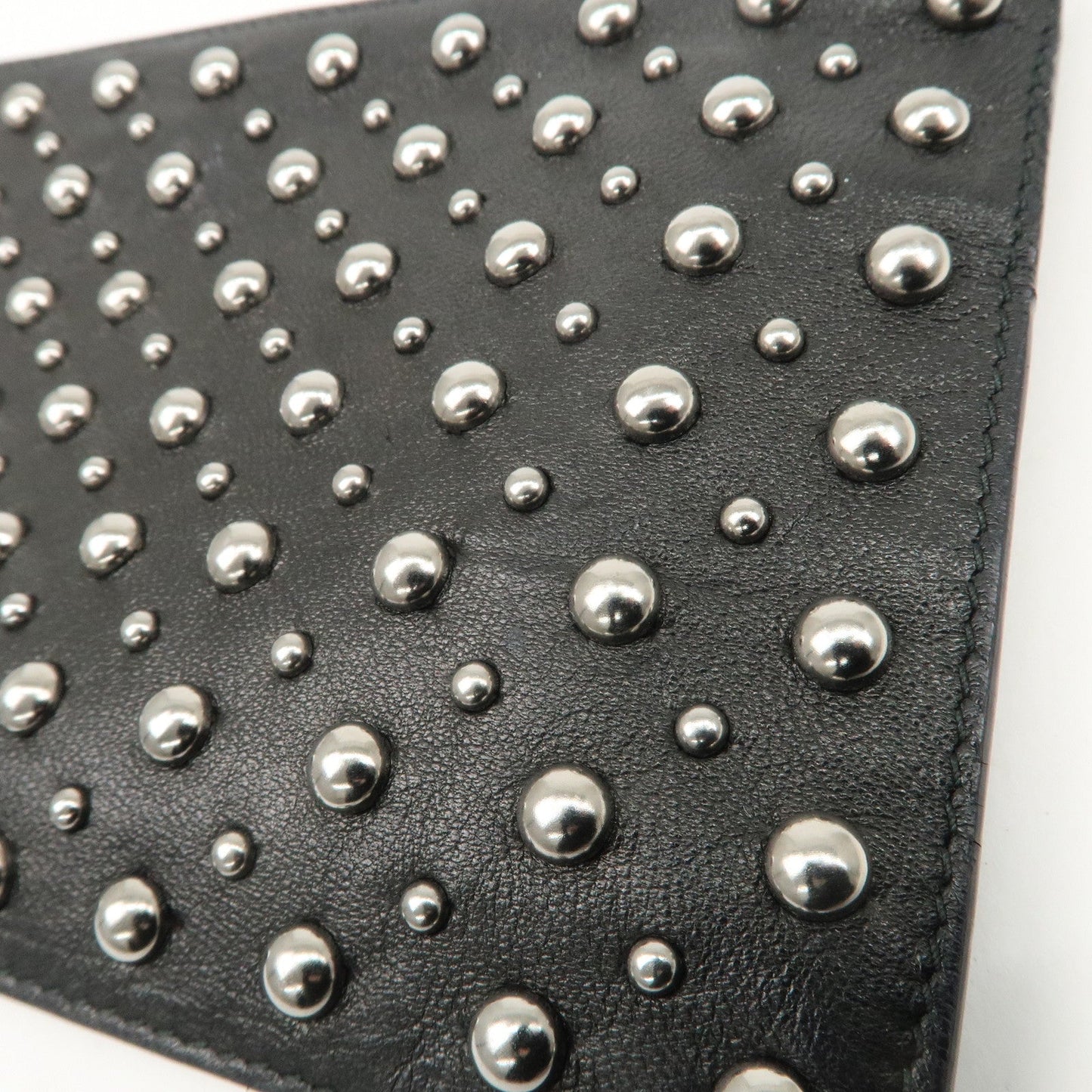 PRADA Leather Pouch Studs Black  d
