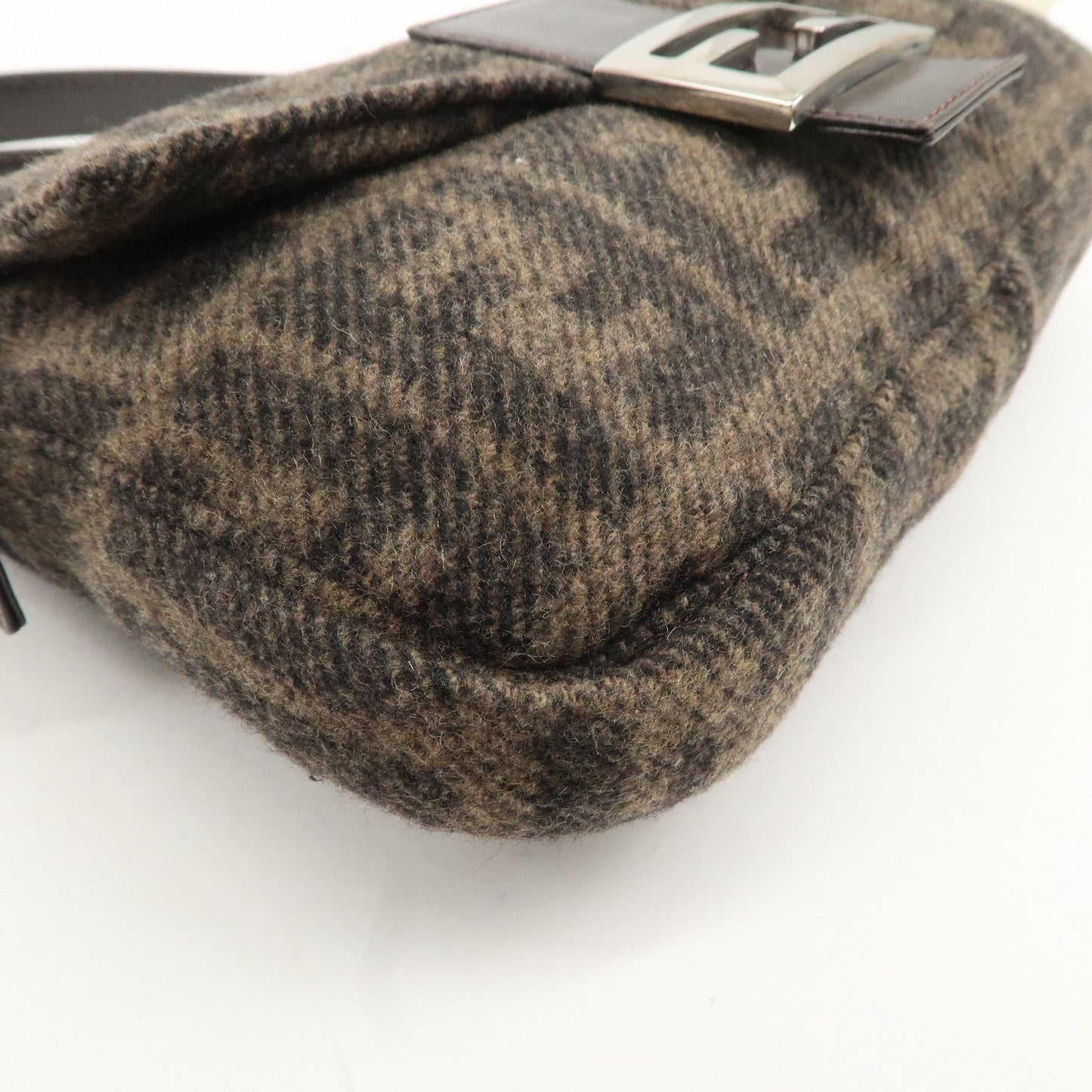 FENDI Mamma Buguette Zucca Wool Leather Shoulder Bag 26424  d