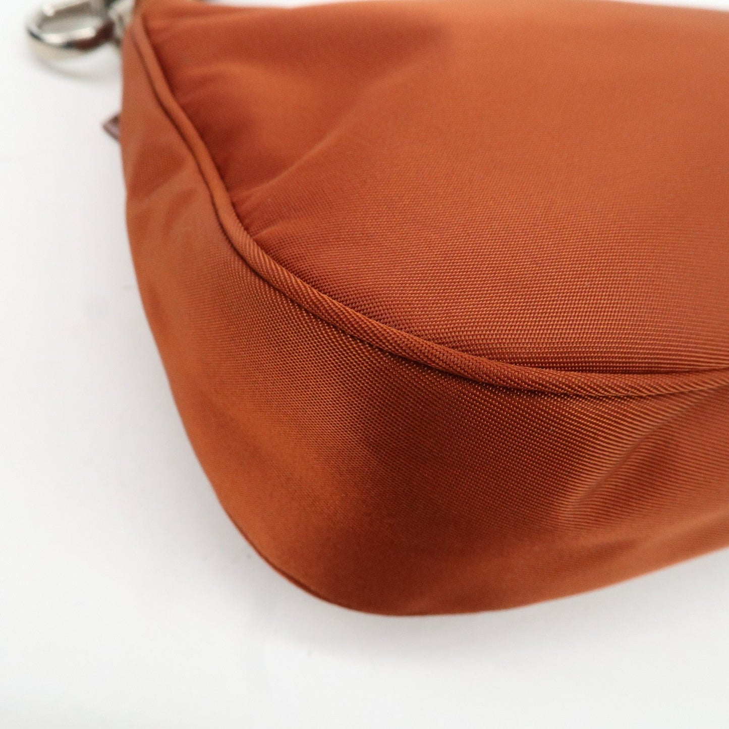 PRADA Logo Nylon Leather Shoulder Bag Hand Bag Pouch Brown  d
