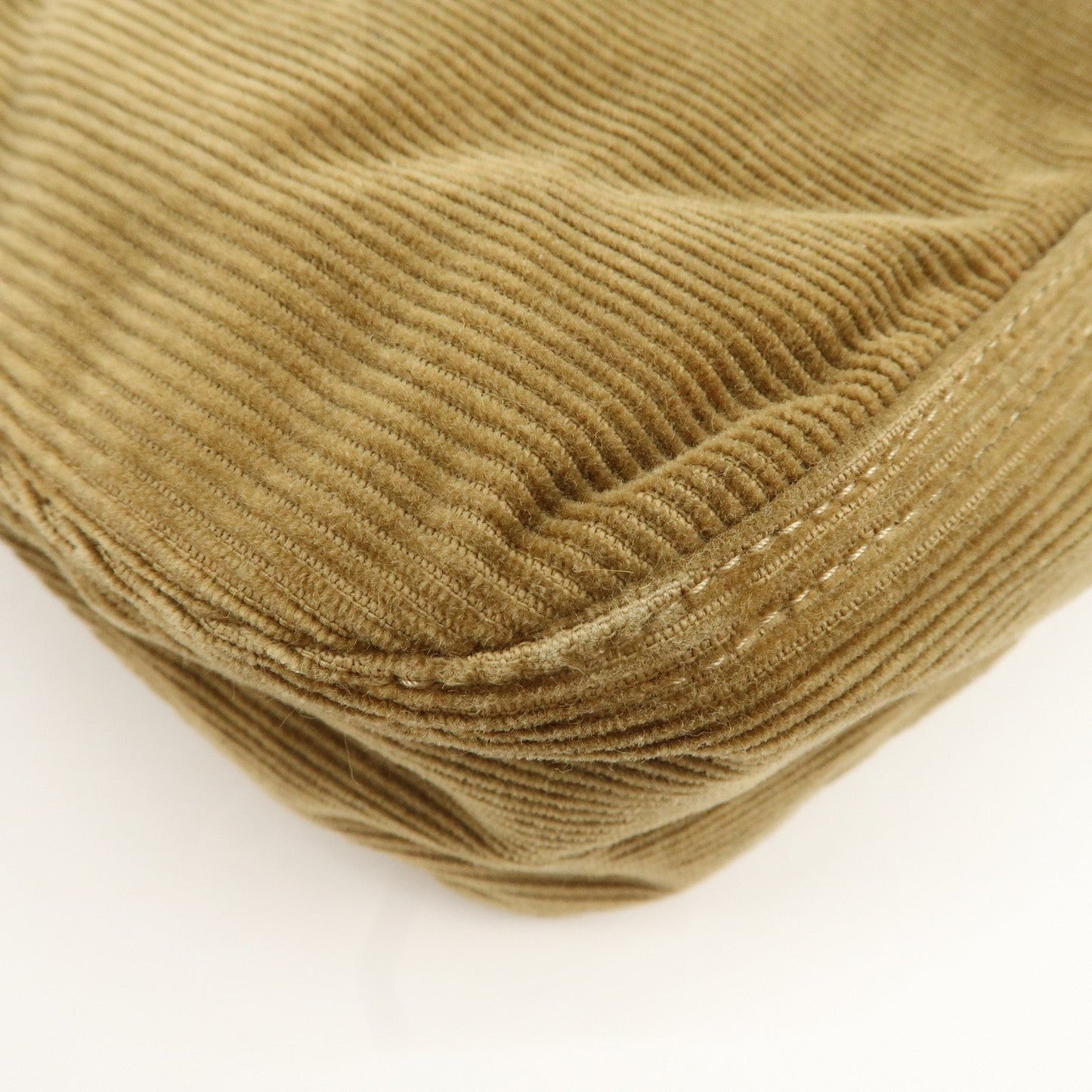 FENDI Mamma Baguette Corduroy Shoulder Bag Khaki 26725  d