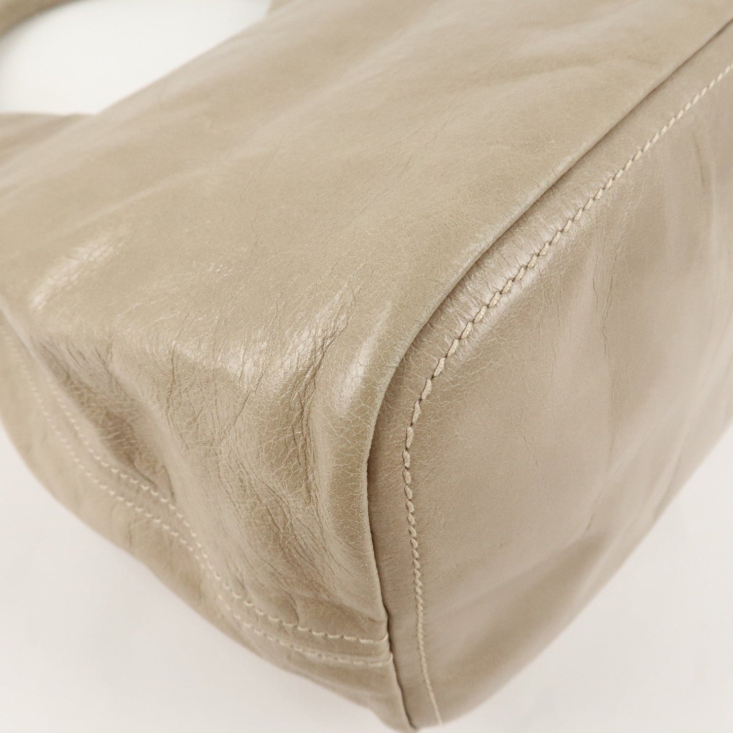 PRADA Leatehr Shoulder Bag Hand Bag Beige  d
