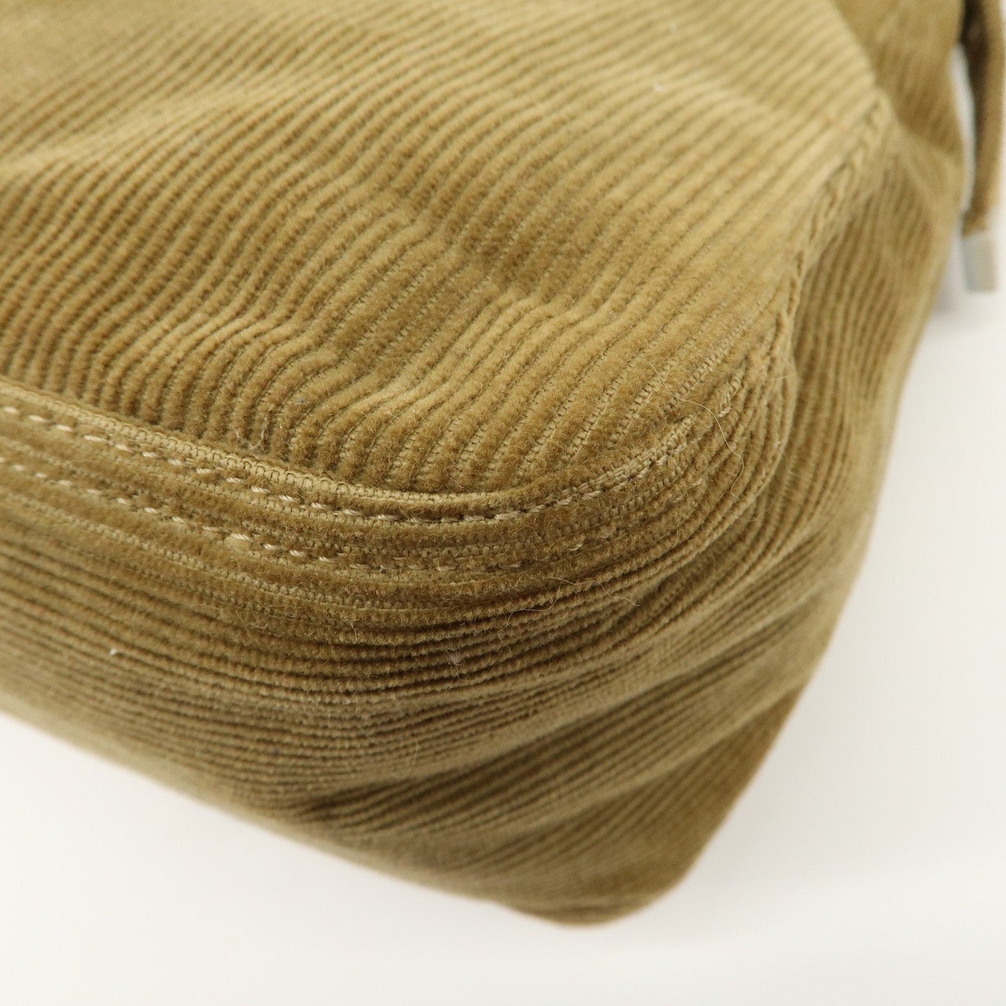 FENDI Mamma Baguette Corduroy Shoulder Bag Khaki 26325  d