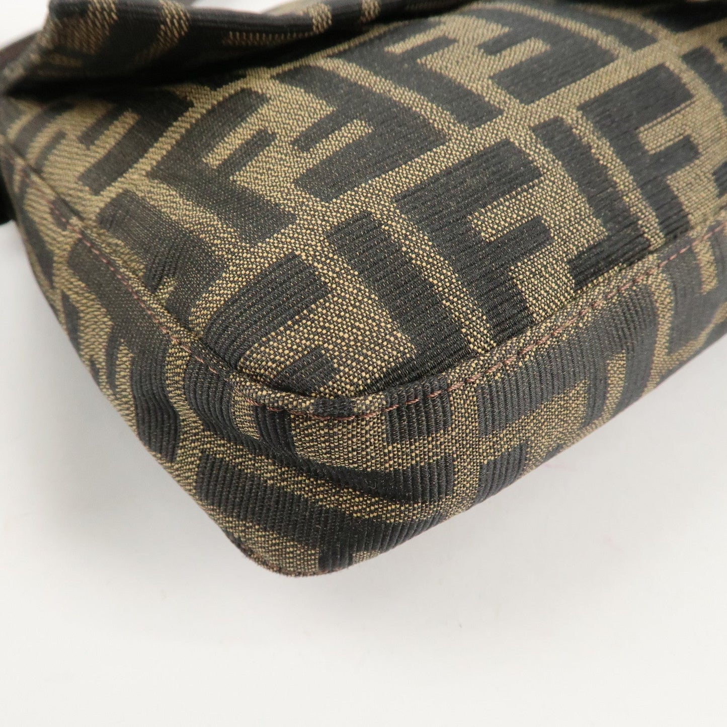FENDI Mamma Bagguette Zucca Canvas Leather Shoulder Bag 26424  d