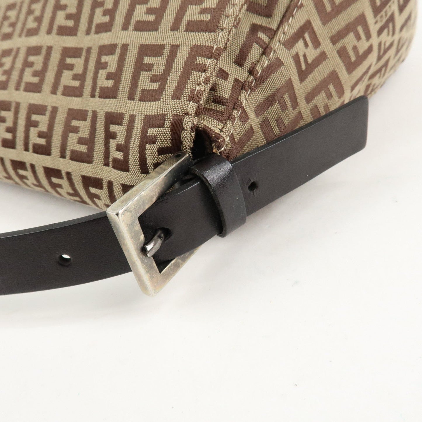 FENDI Zucchino Canvas Leather Mamma Bucket Shoulder Bag 8BR001  d