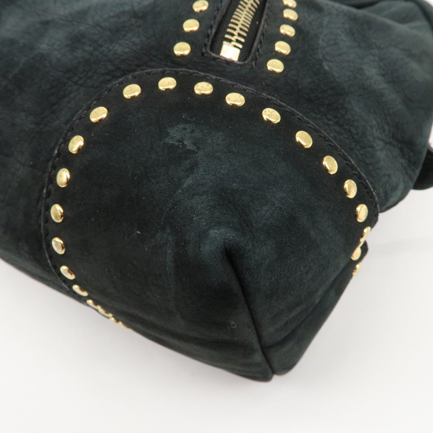 FENDI Suede Studs Mini Boston Bag Black 8BL076  d