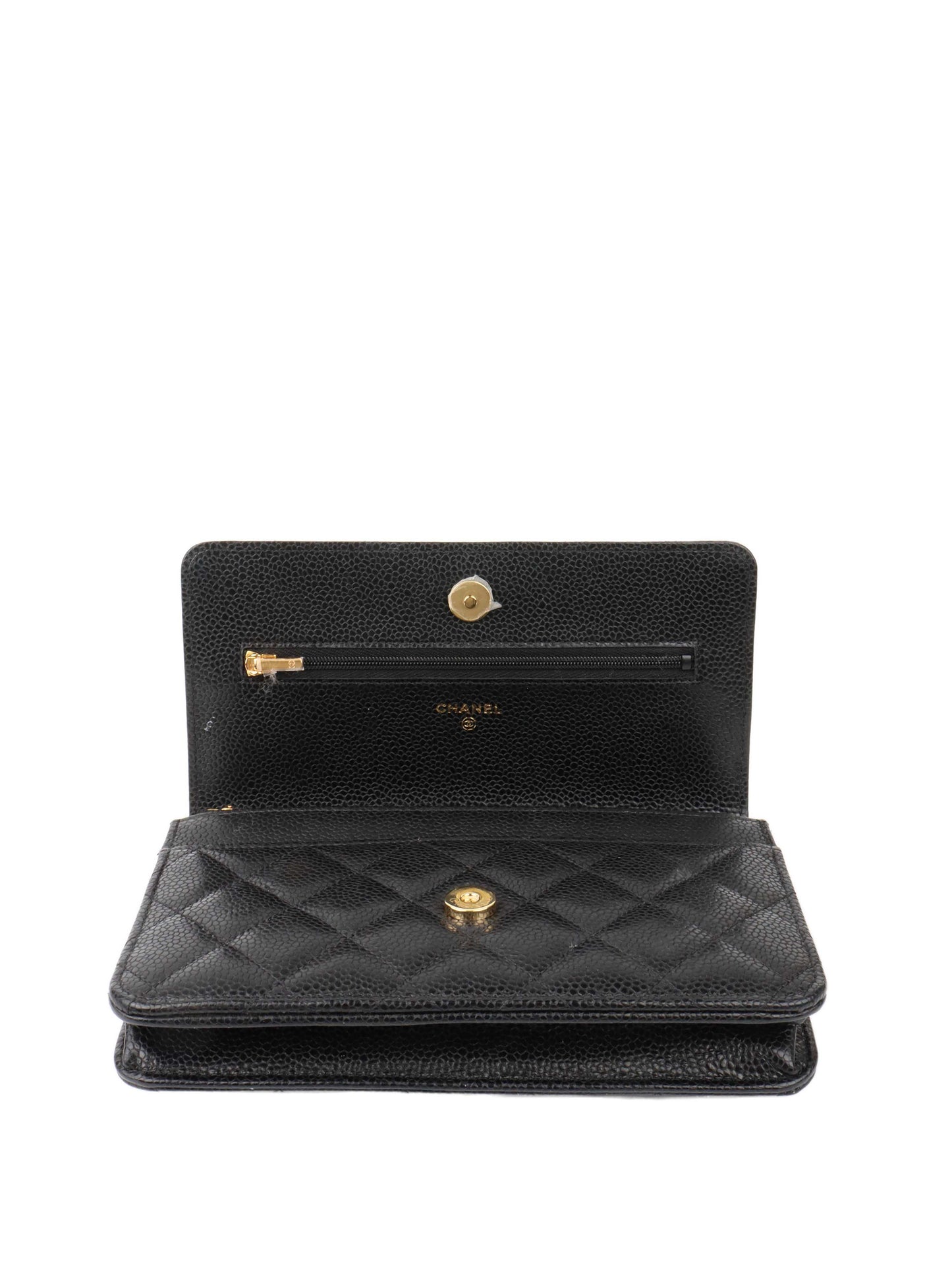 Chanel Black Caviar Wallet on Chain GHW.