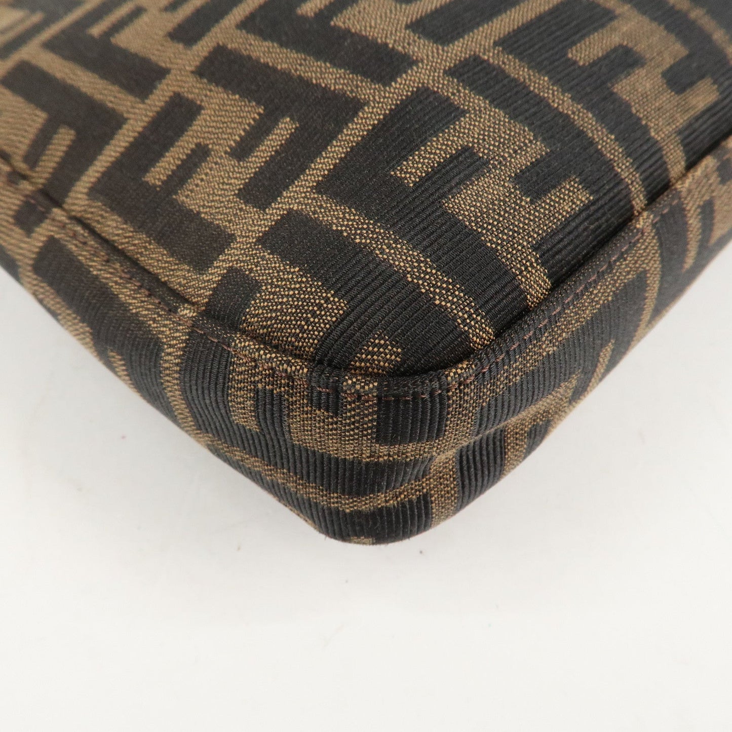 FENDI Zucca Canvas Leather Shoulder Bag Brown 26569  d