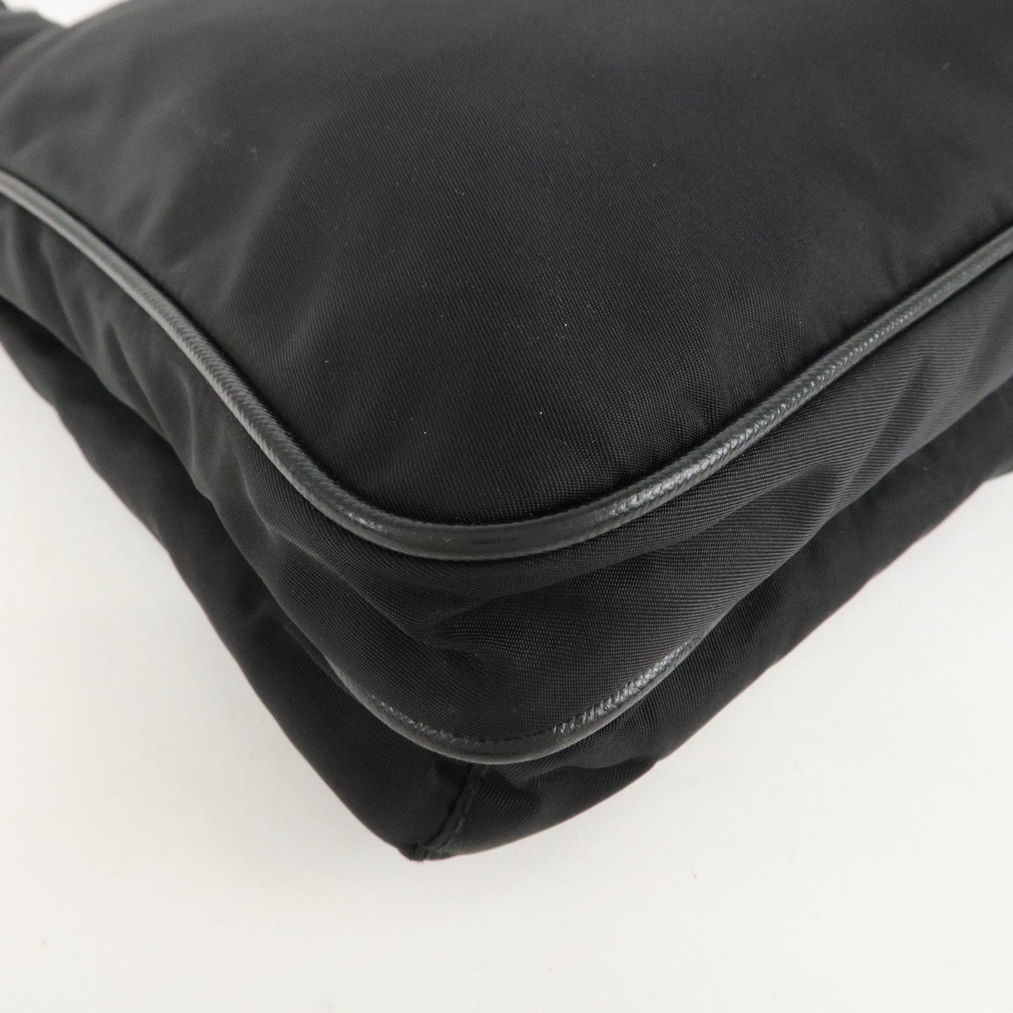 PRADA Logo Nylon Leather Shoulder Bag Crossbody Bag Black  d