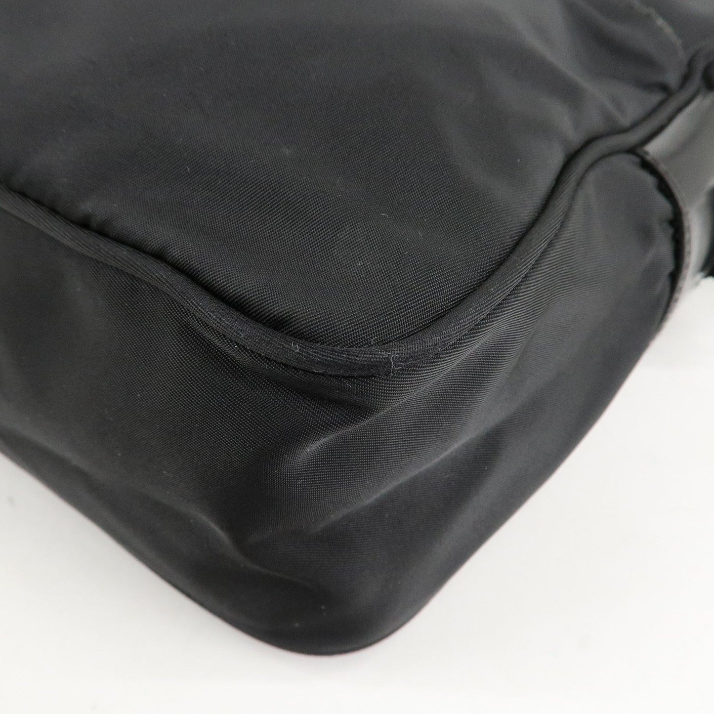 PRADA Logo Nylon Leather Shoulder Bag Crossbody Bag Black  d