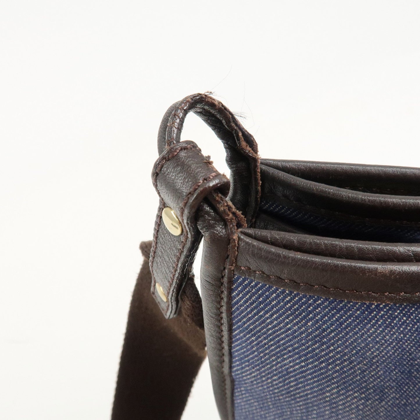 FENDI Zucca Denim Leather Shoulder Bag Cross Body Bag 8BT034  d