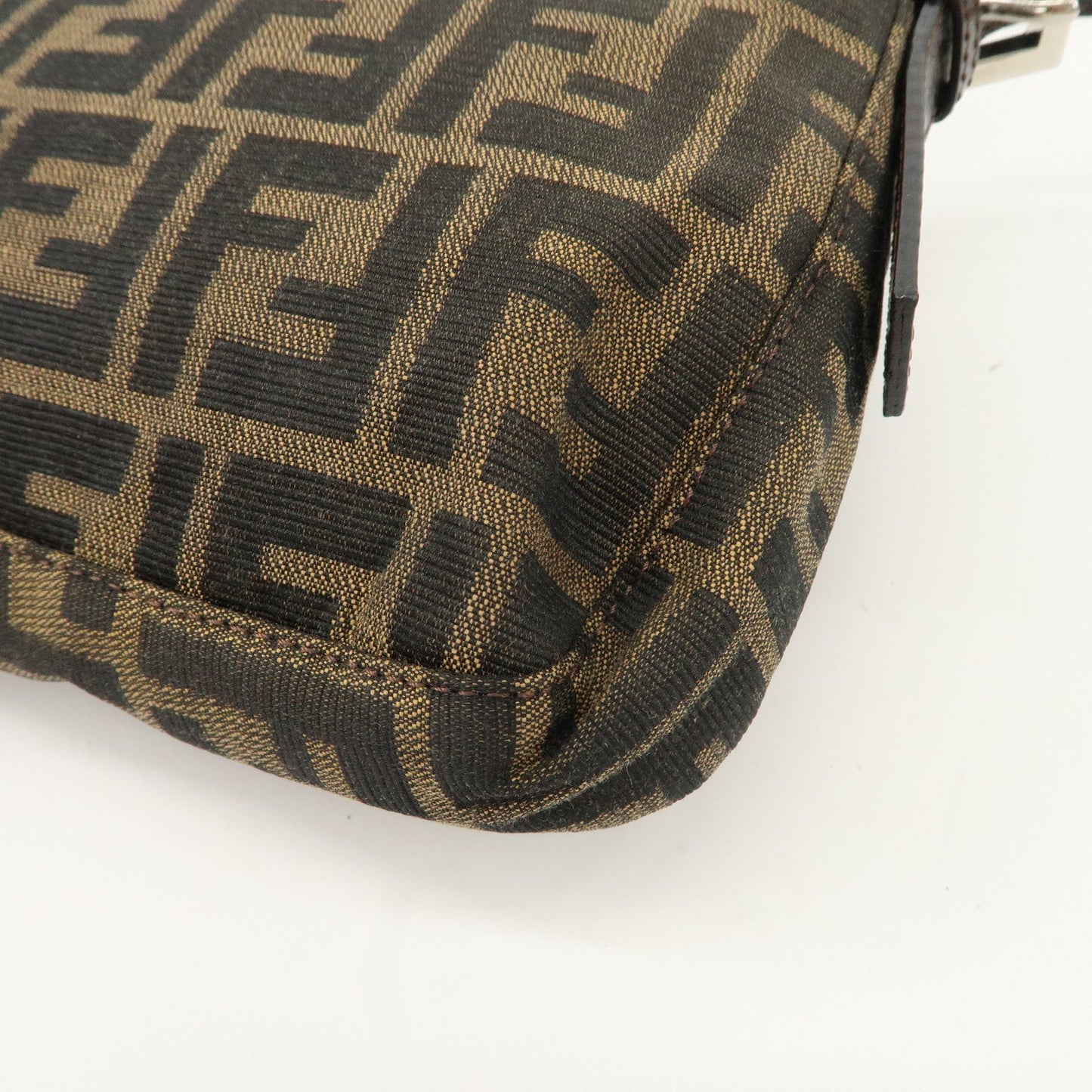 FENDI Mamma Baguette Canvas Shoulder Bag Hand Bag Brown 26424  d