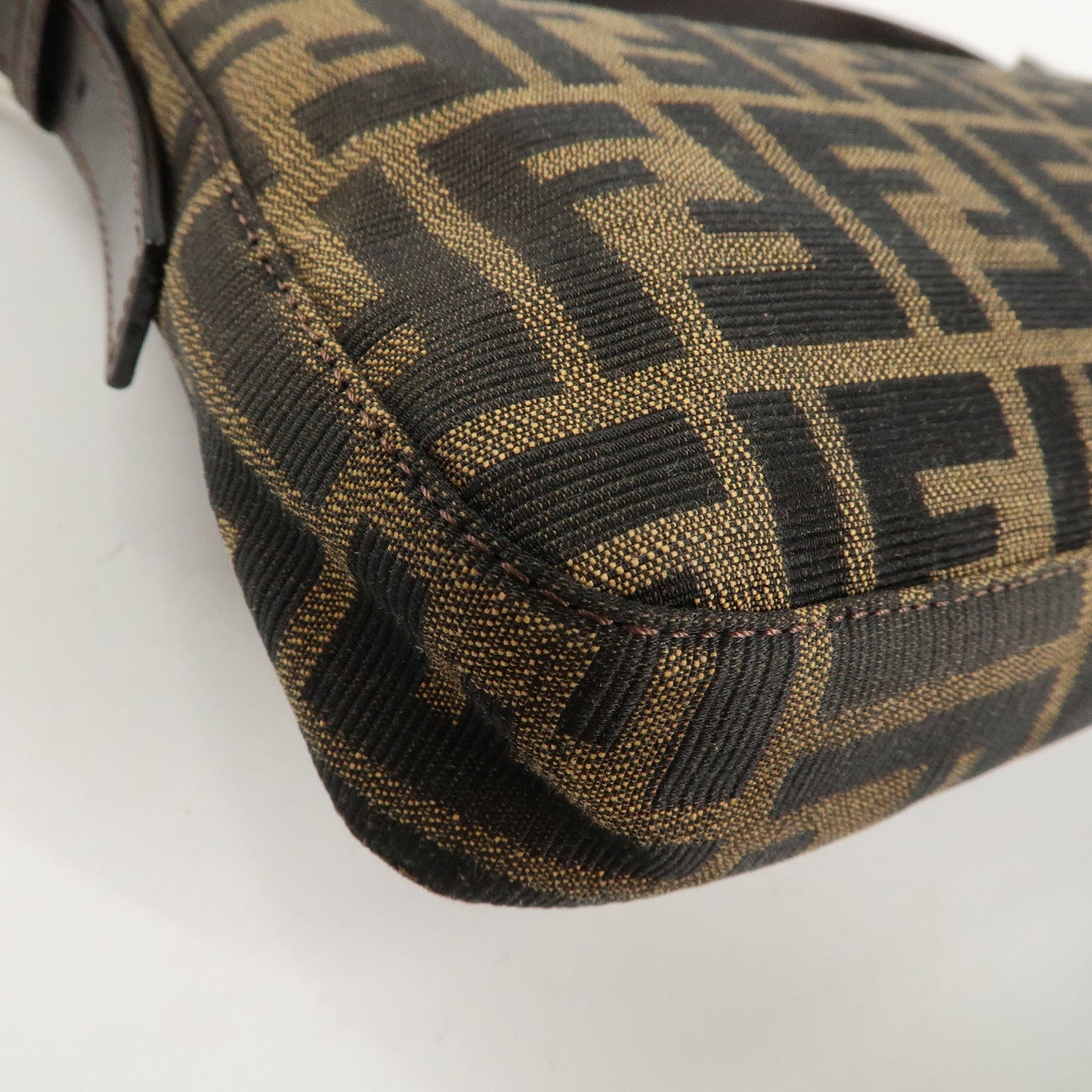 FENDI Mamma Baguette Zucca Canvas Leathr Shoulder Bag 214526424099  d