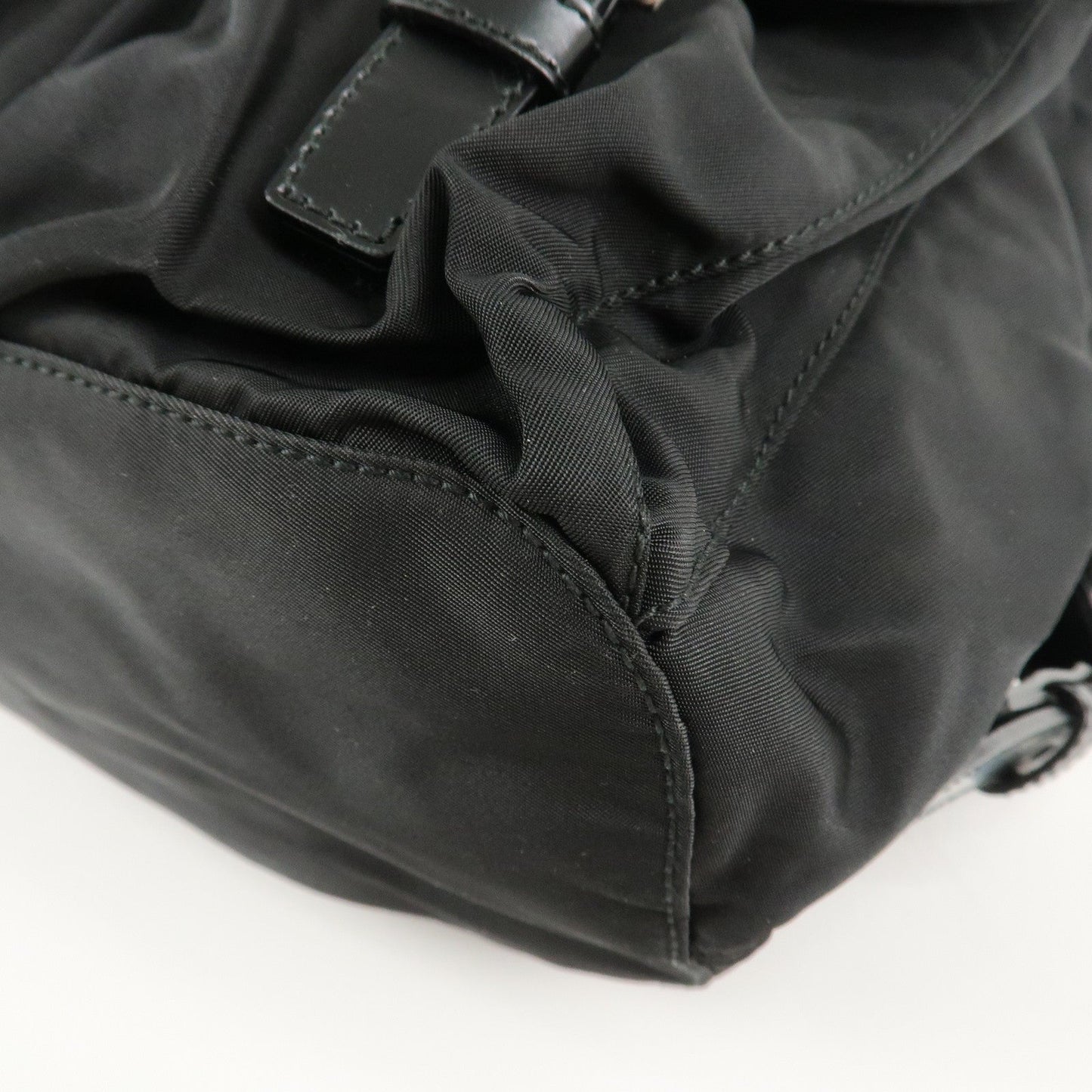 PRADA Triangle Logo Nylon Leather Back Pack Black B5885  d
