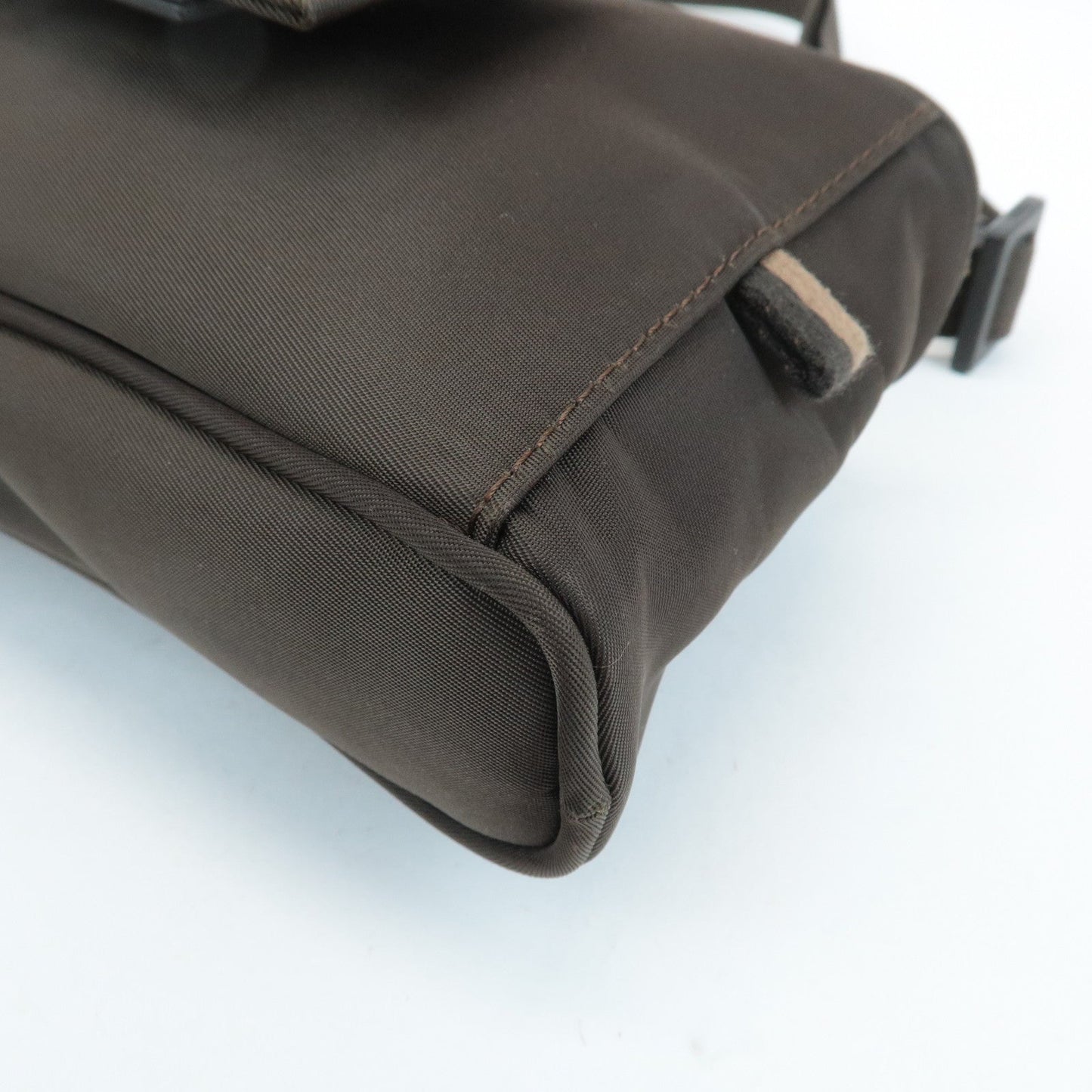 FENDI Nylon Leather Shoulder Bag Phone Pouch Khaki 7AS056  d