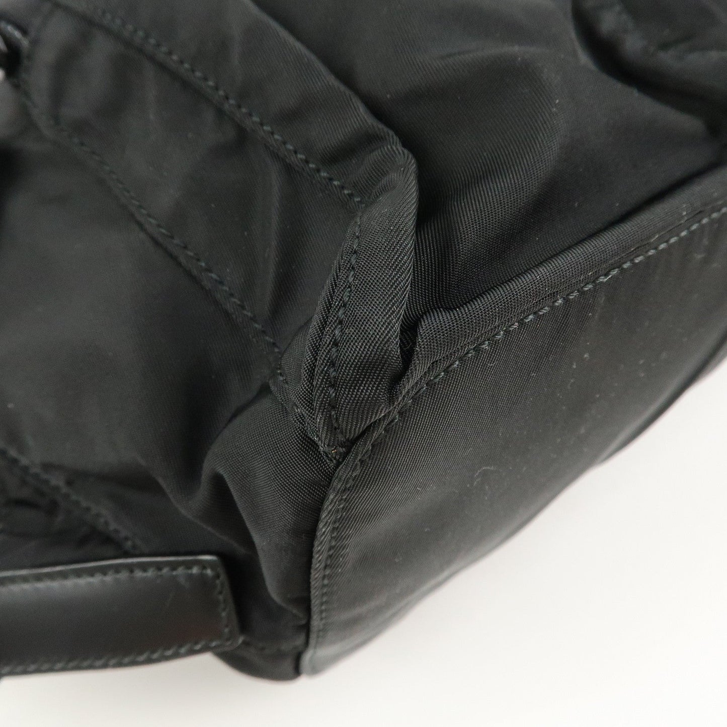 PRADA Triangle Logo Nylon Leather Back Pack Black B5885  d