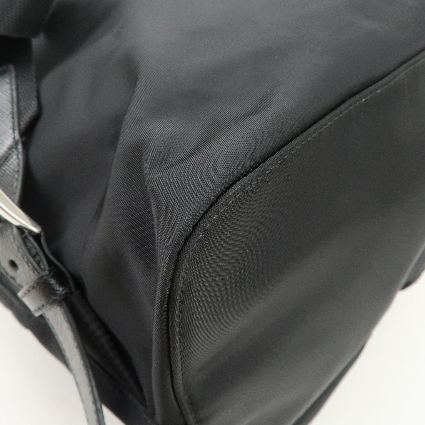 PRADA Re-Nylon Triangle Logo Nylon Leather Back Pack NERO 1BZ811  d