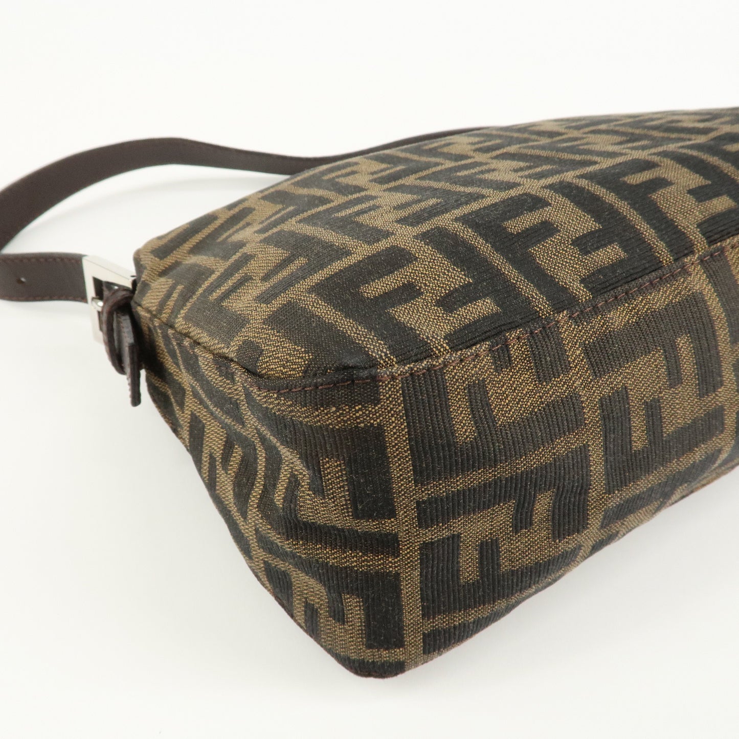 FENDI Zucca Canvas Leather Shoulder Bag Brown Black 26725  d