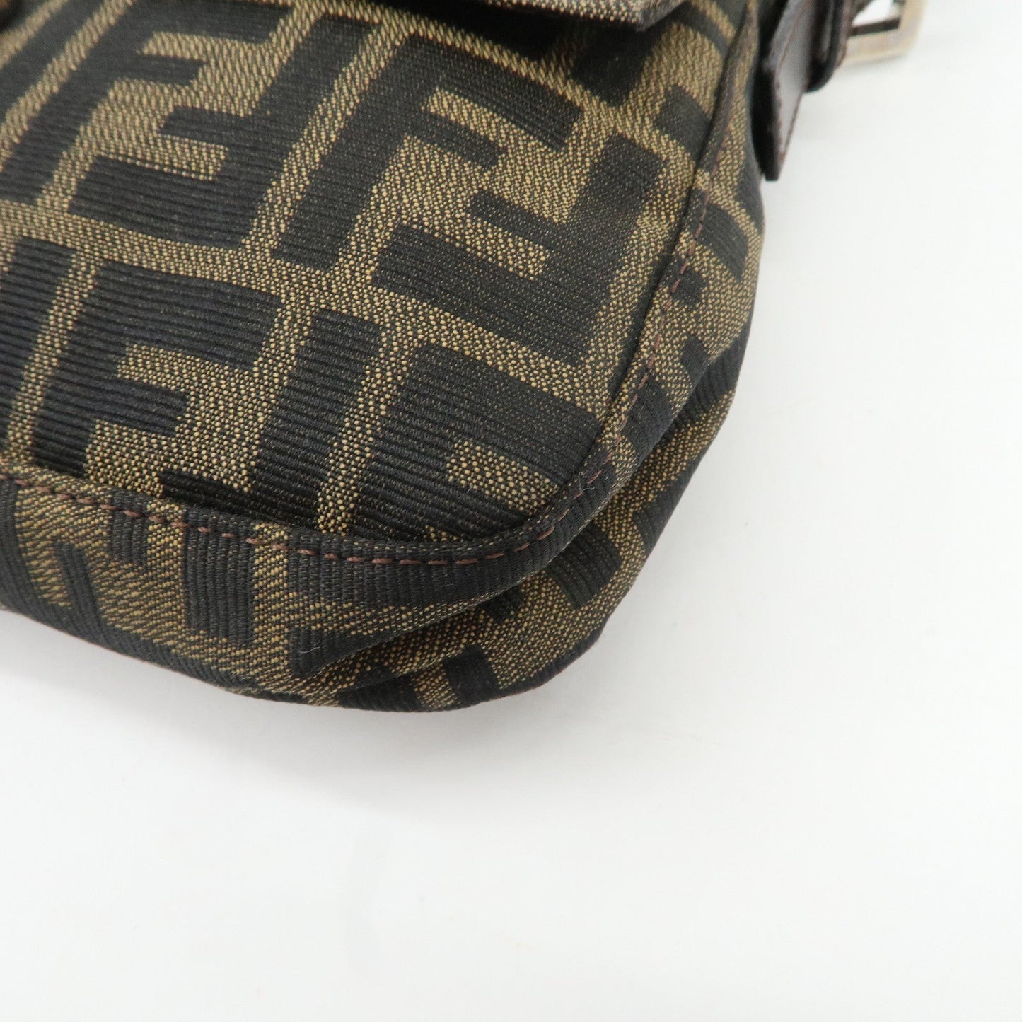 FENDI Mamma Baguette Zucca Canvas Leather Shoulder Bag 26424  d