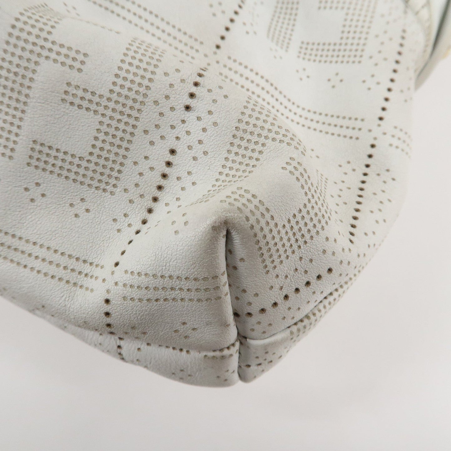 FENDI Zucca Leather Shoulder Bag Hand Bag White 8BR445  d