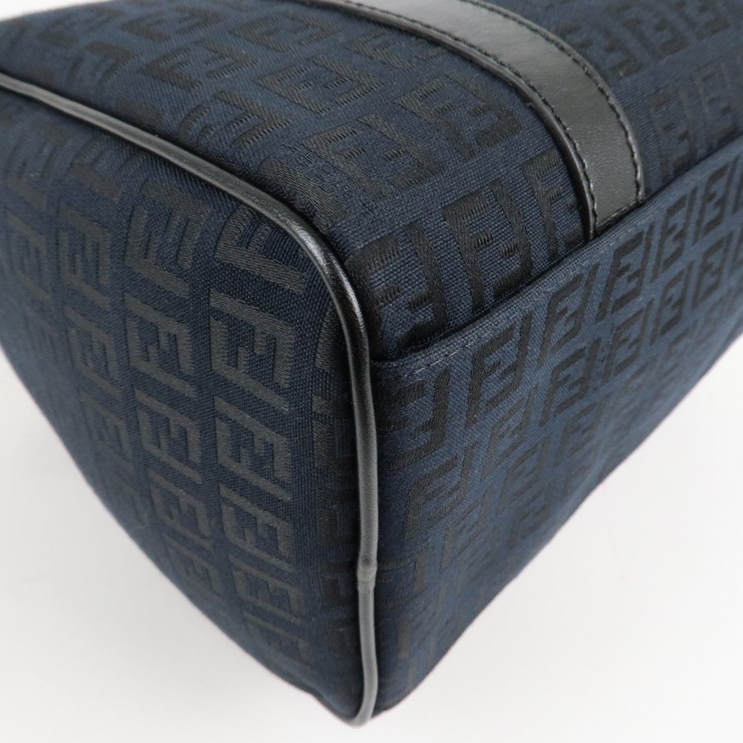 FENDI Zucca PVC Enamel Mini Boston Bag Black 8BL068  d