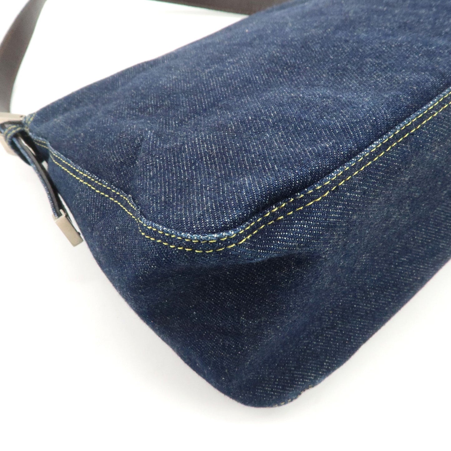 FENDI Denim Leather Mamma Baguette Shoulder Bag 26325  d