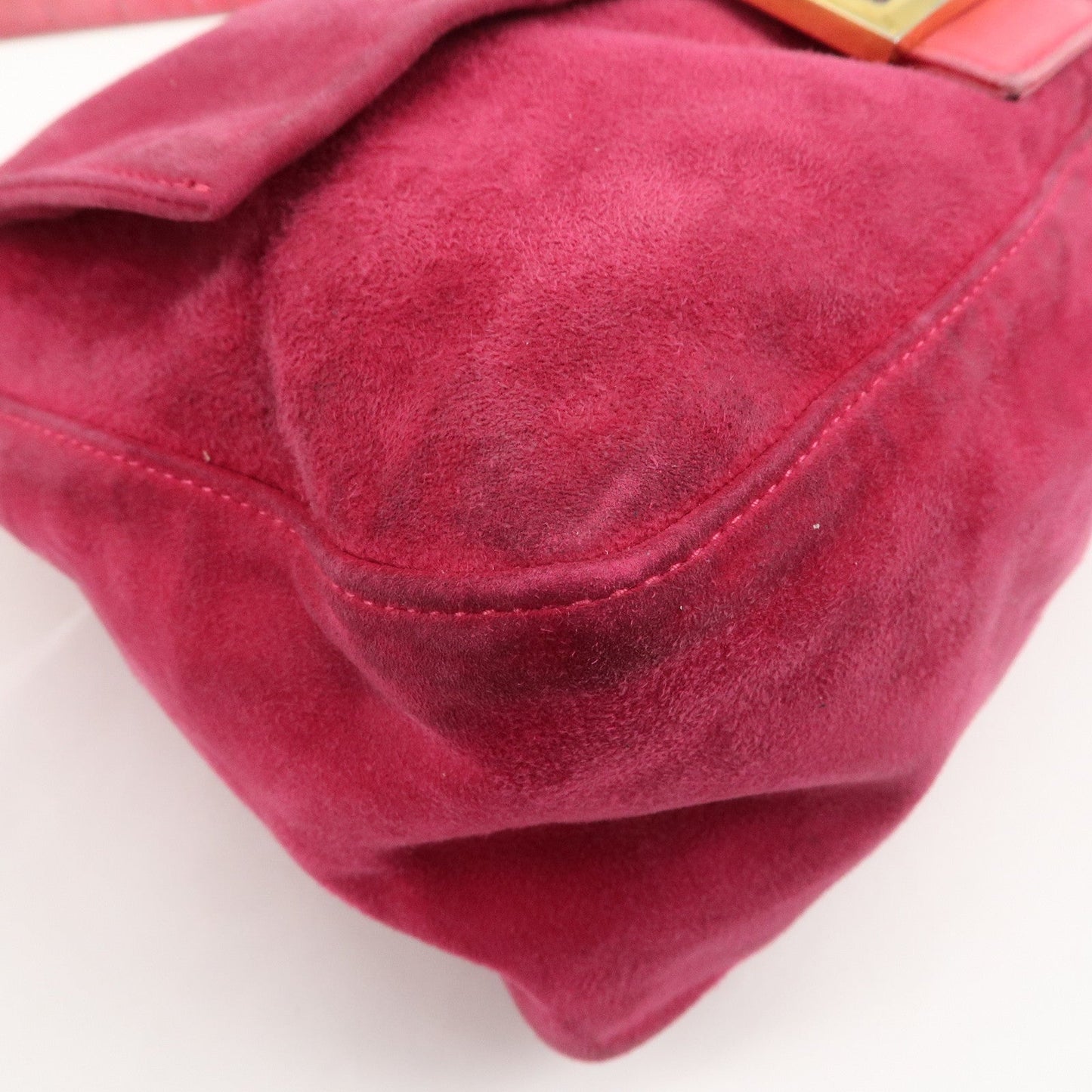 FENDI Mamma Baguette Suede Leather Shoulder Bag 26325  d
