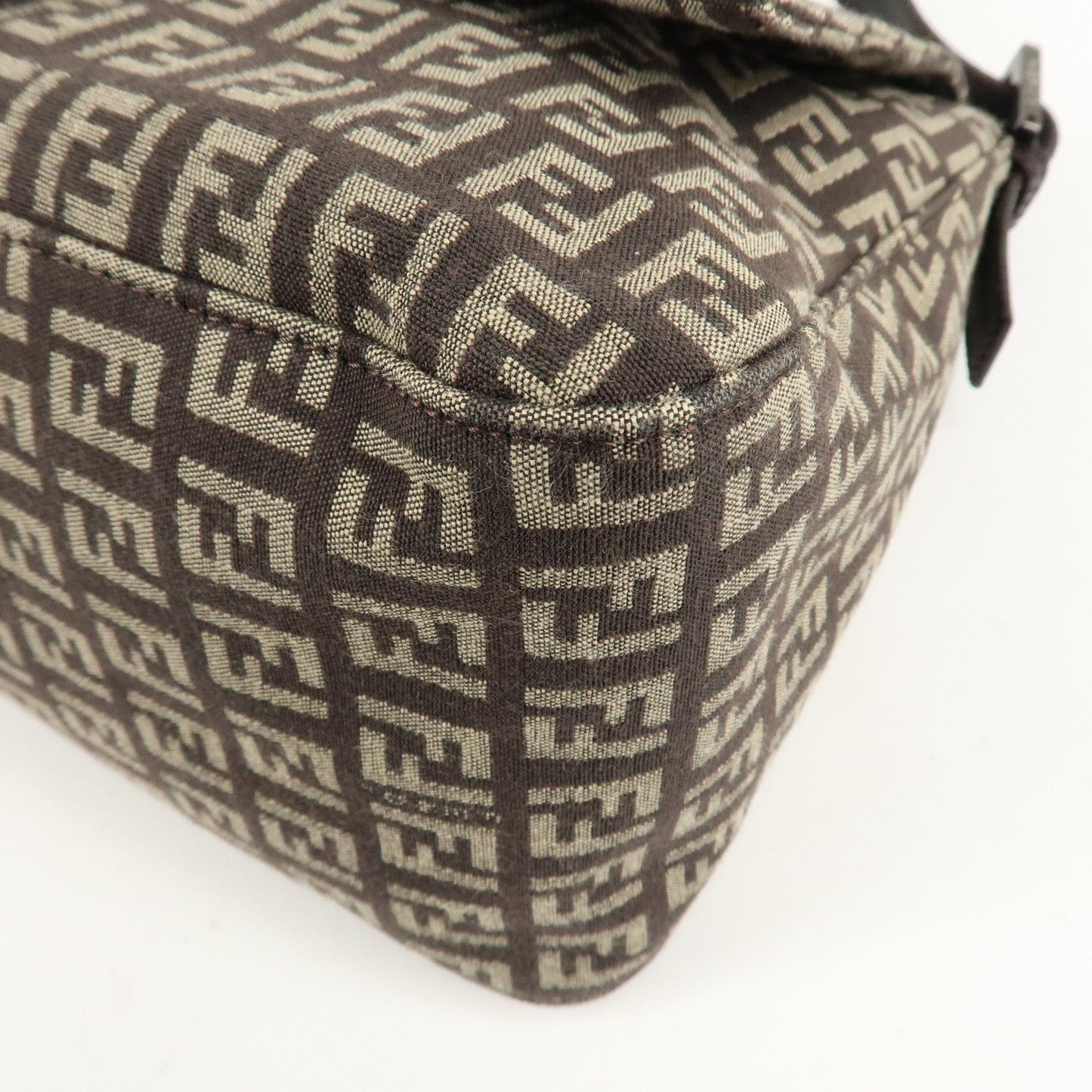 FENDI Mamma Bucket Zucchino Canvas Leather Shoulder Bag 8BR001  d