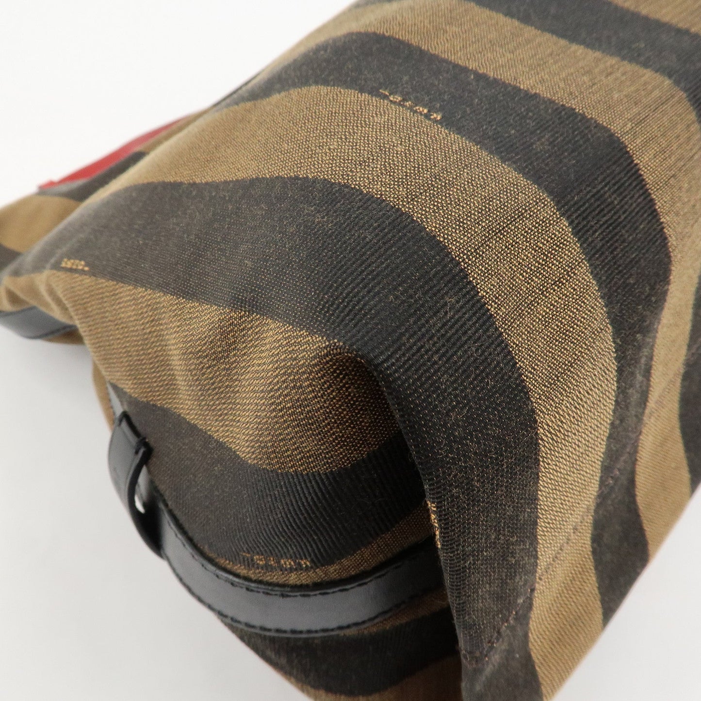 FENDI Pequin Canvas Leather Shoulder Bag Beige Black Brown 8BR653  d
