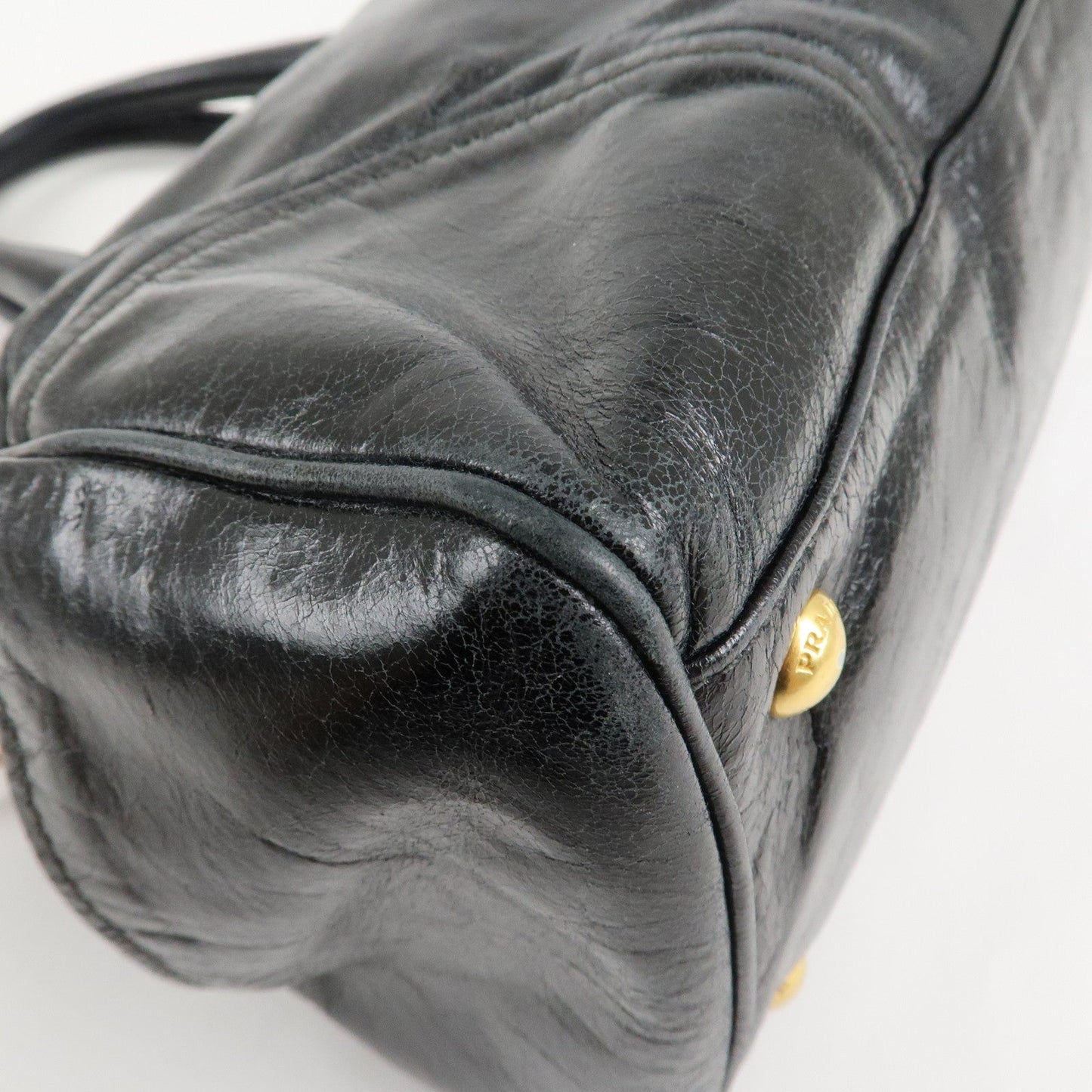 PRADA Leather 2Way Hand Bag Shoulder Bag Black BN2324  d