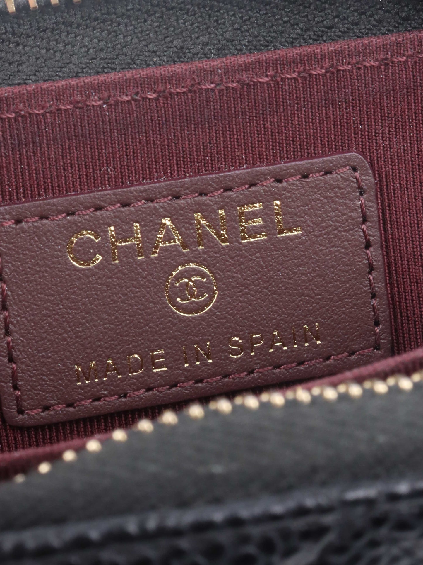 Chanel Black Caviar Zip Card Holder.