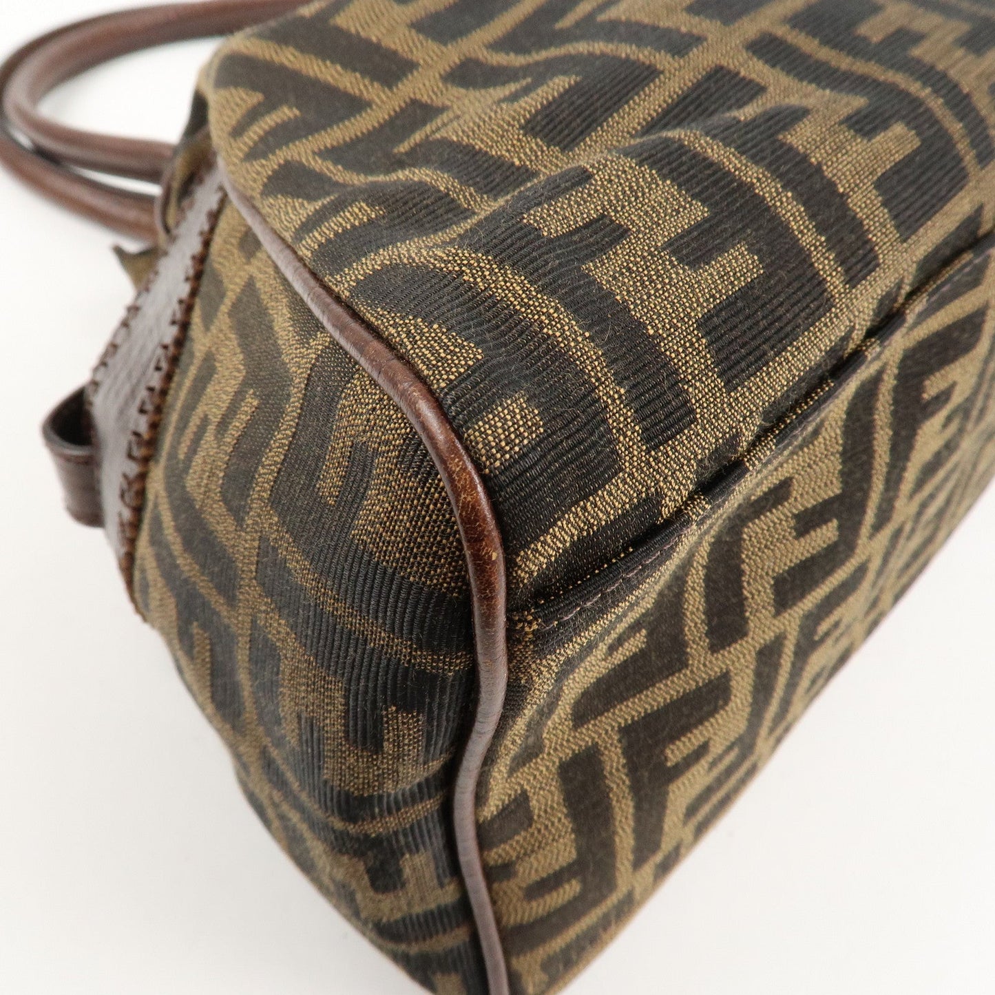 FENDI Ethnico Zucca Canvas Leather Shoulder Bag Brown 8BN162  d
