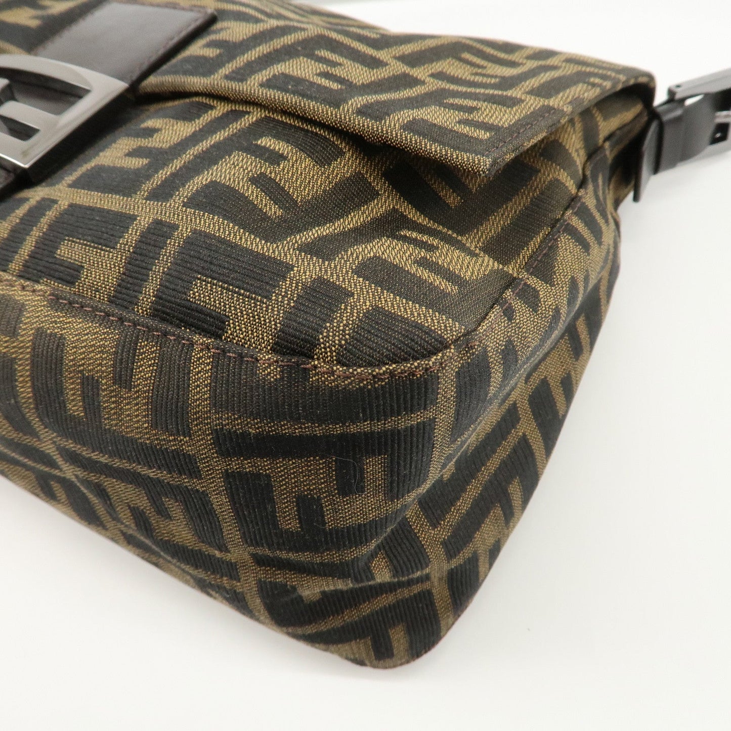 FENDI Mamma Baguette Zucca Canvas Leather Shoulder Bag 8BR001  d