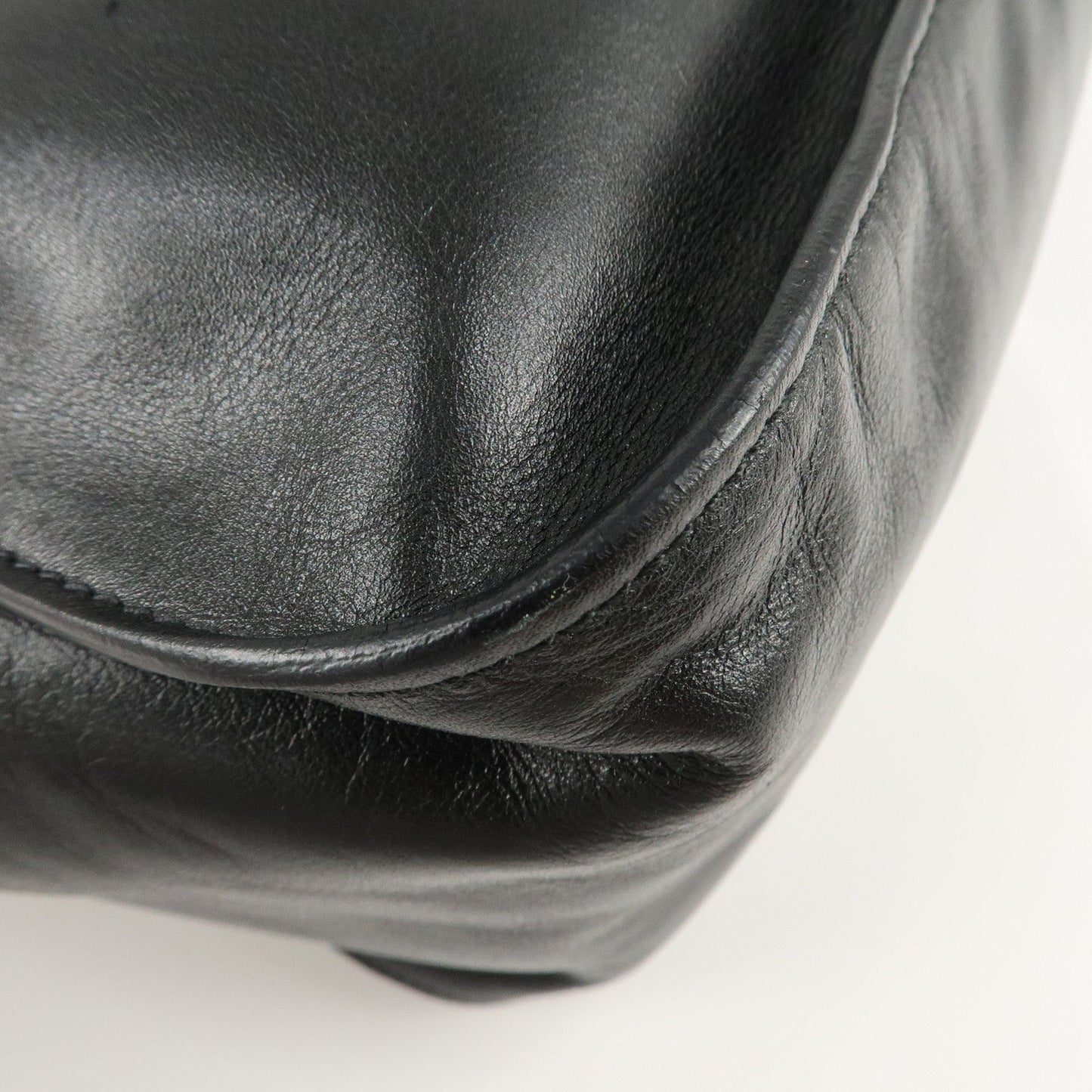 PRADA Leather Tote Bag Shoulder Bag Black BR3616  d