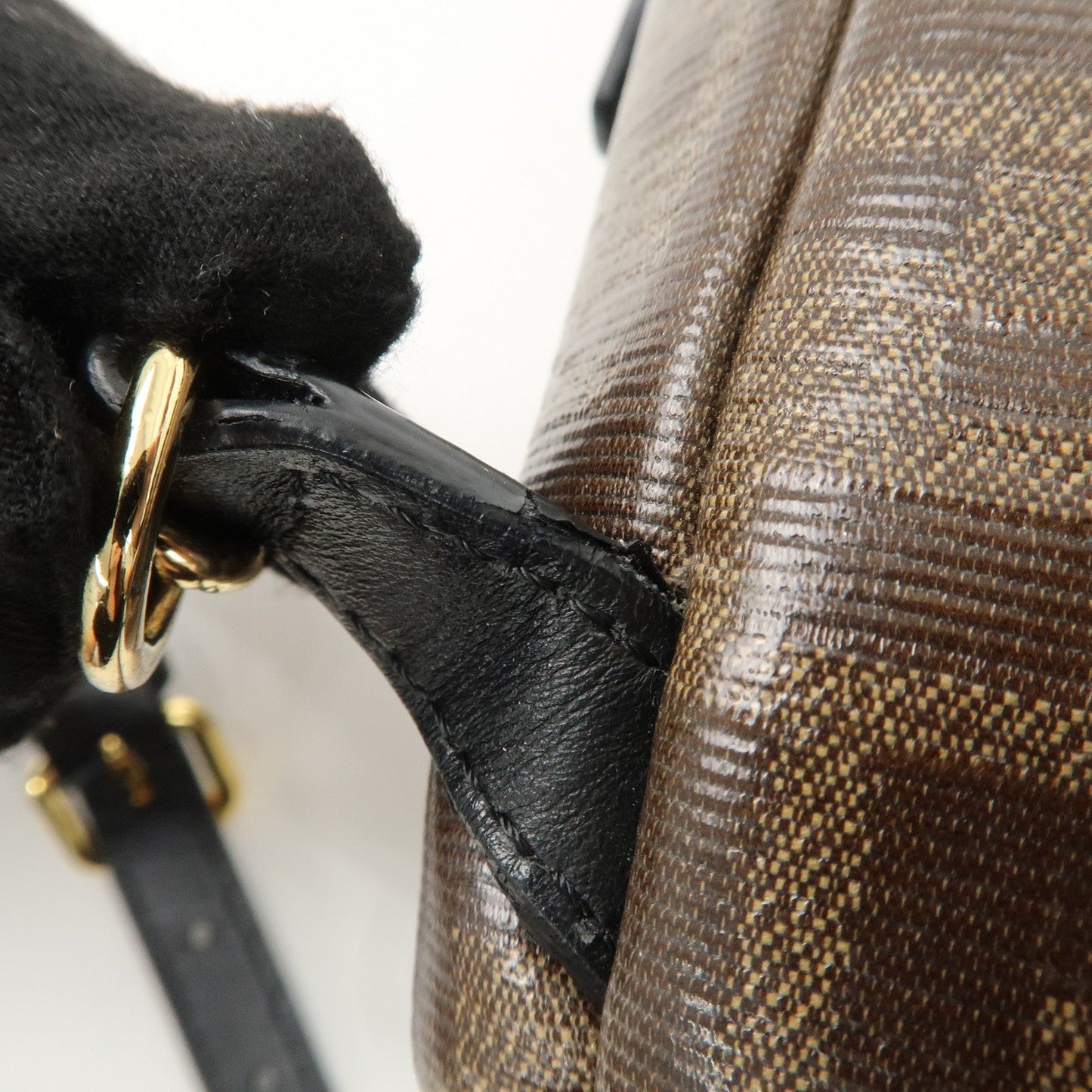 FENDI Zucca Print PVC Leather Chain Backpack Brown 8BZ038  d
